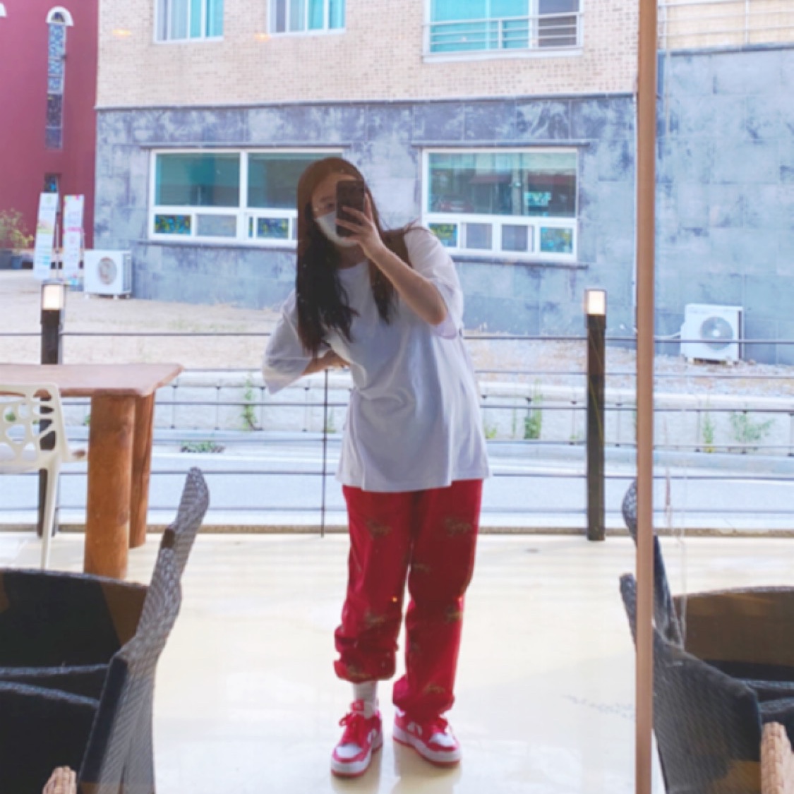 (W) Nike Dunk Low Disrupt Siren Red 착용 스타일