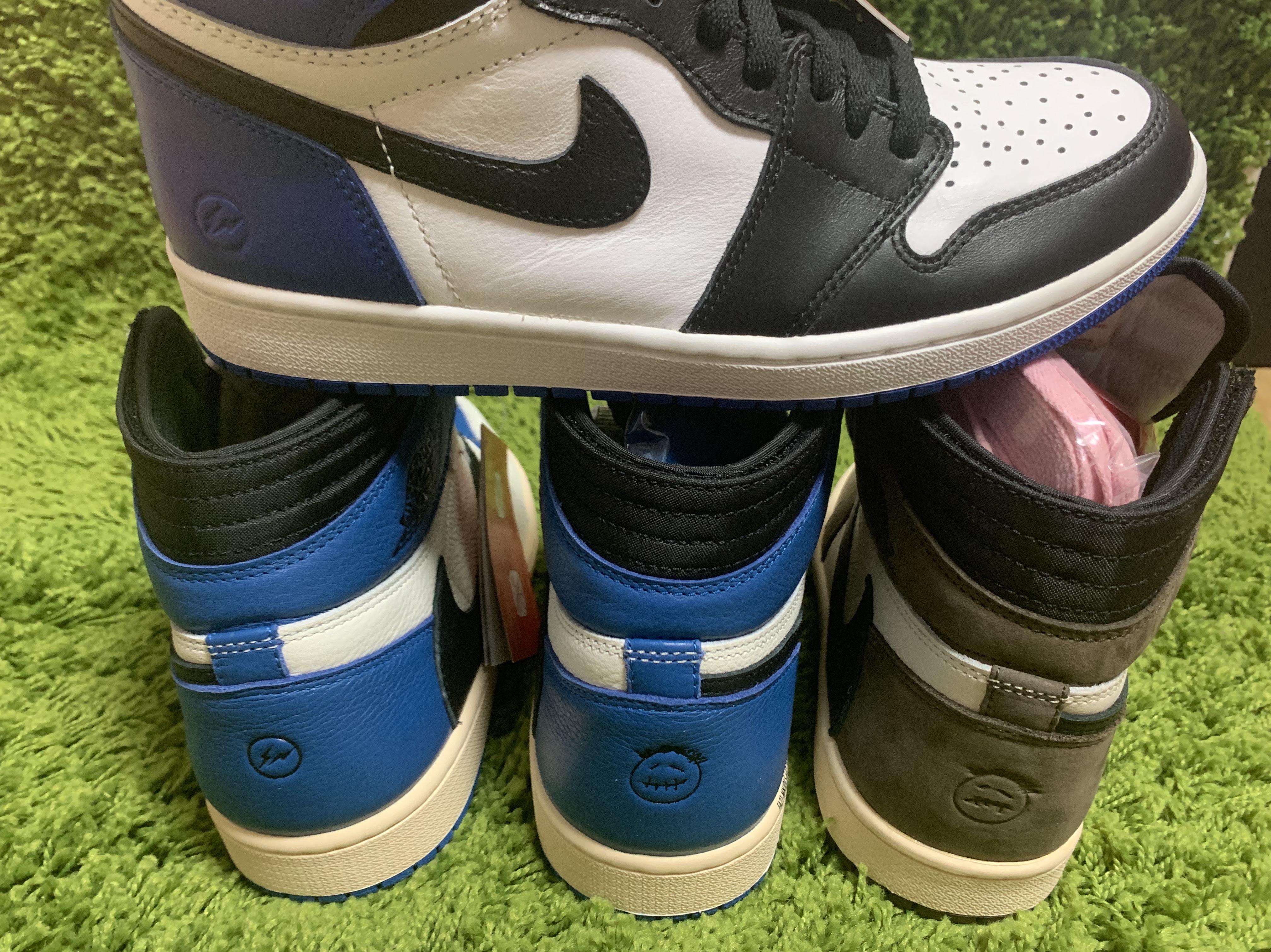 Jordan 1 x Travis Scott x Fragment Retro High OG SP Military Blue, Jordan 1 x Fragment Retro High OG 착용 스타일 - 1