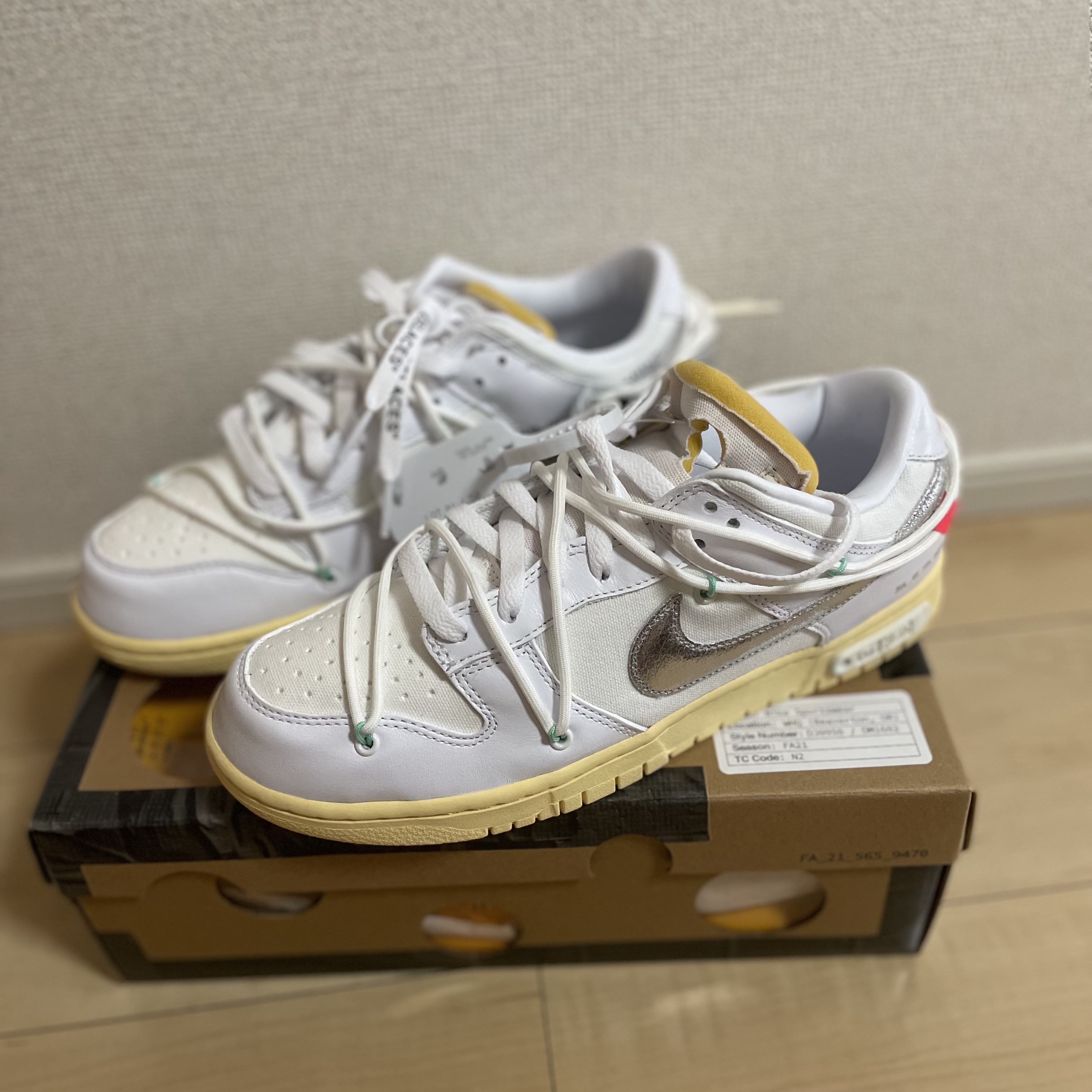 Nike x Off-White Dunk Low The 50 - Lot 1 착용 스타일 - 1