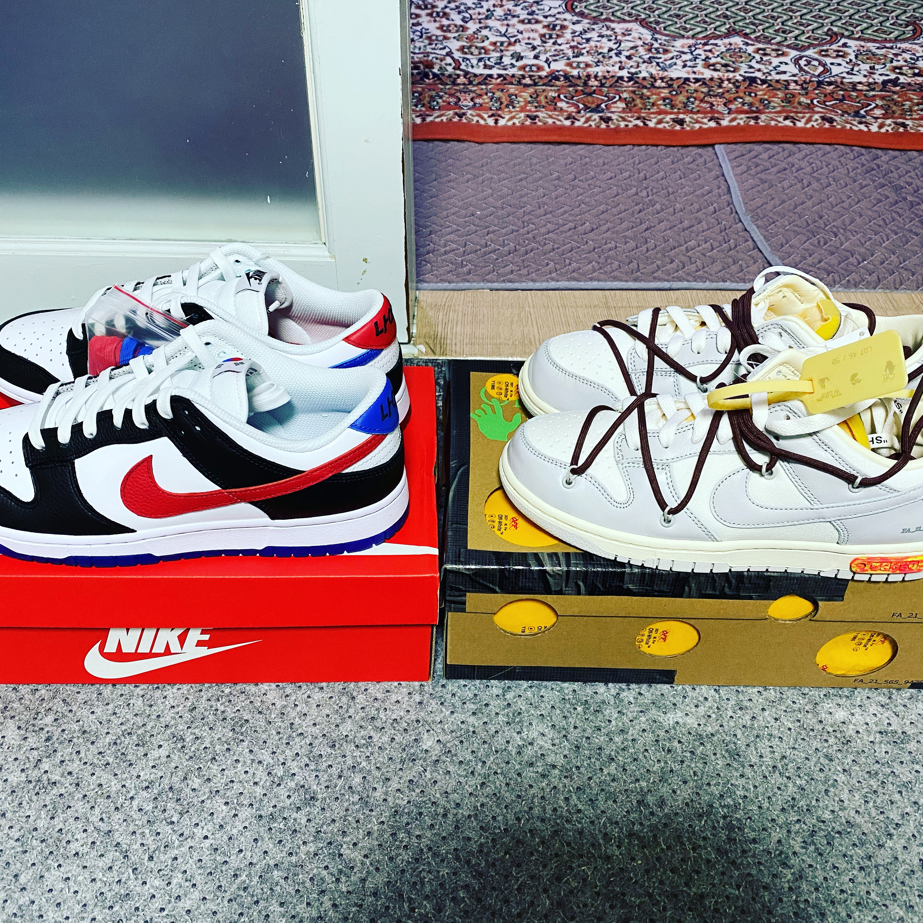 Nike x Off-White Dunk Low The 50 - Lot 46, Nike Dunk Low SE Seoul 착용 스타일