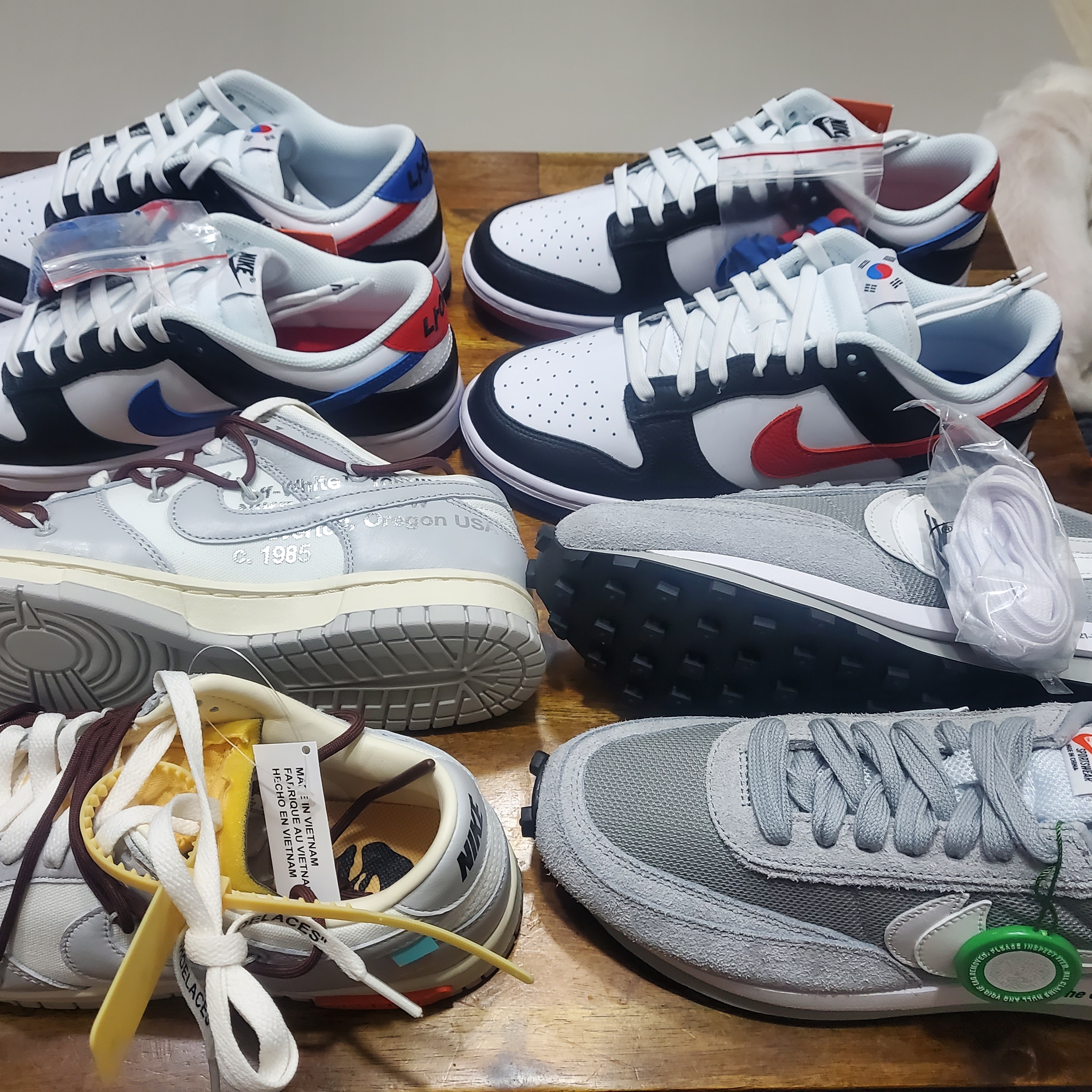 Nike x Sacai x Fragment LDWaffle Light Smoke Grey, Nike Dunk Low SE Seoul 착용 스타일 - 4