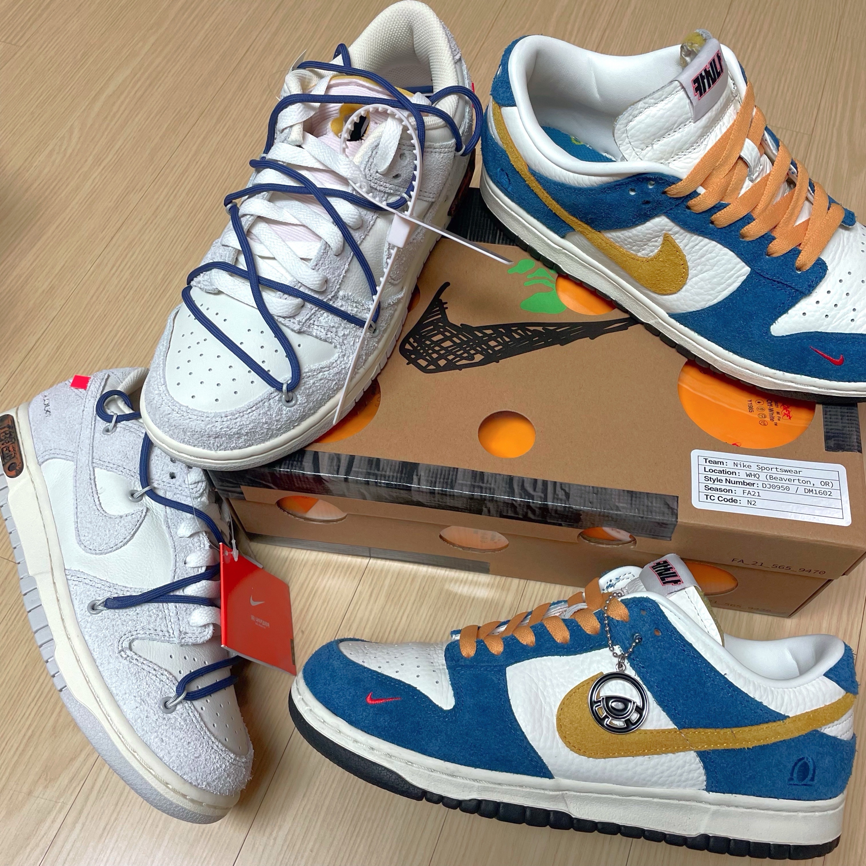Nike x Off-White Dunk Low The 50 - Lot 18, Nike x Kasina Dunk Low 80's Bus 착용 스타일