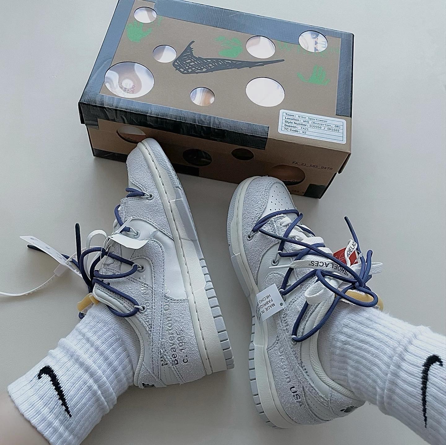 Nike x Off-White Dunk Low The 50 - Lot 18 착용 스타일 - 1