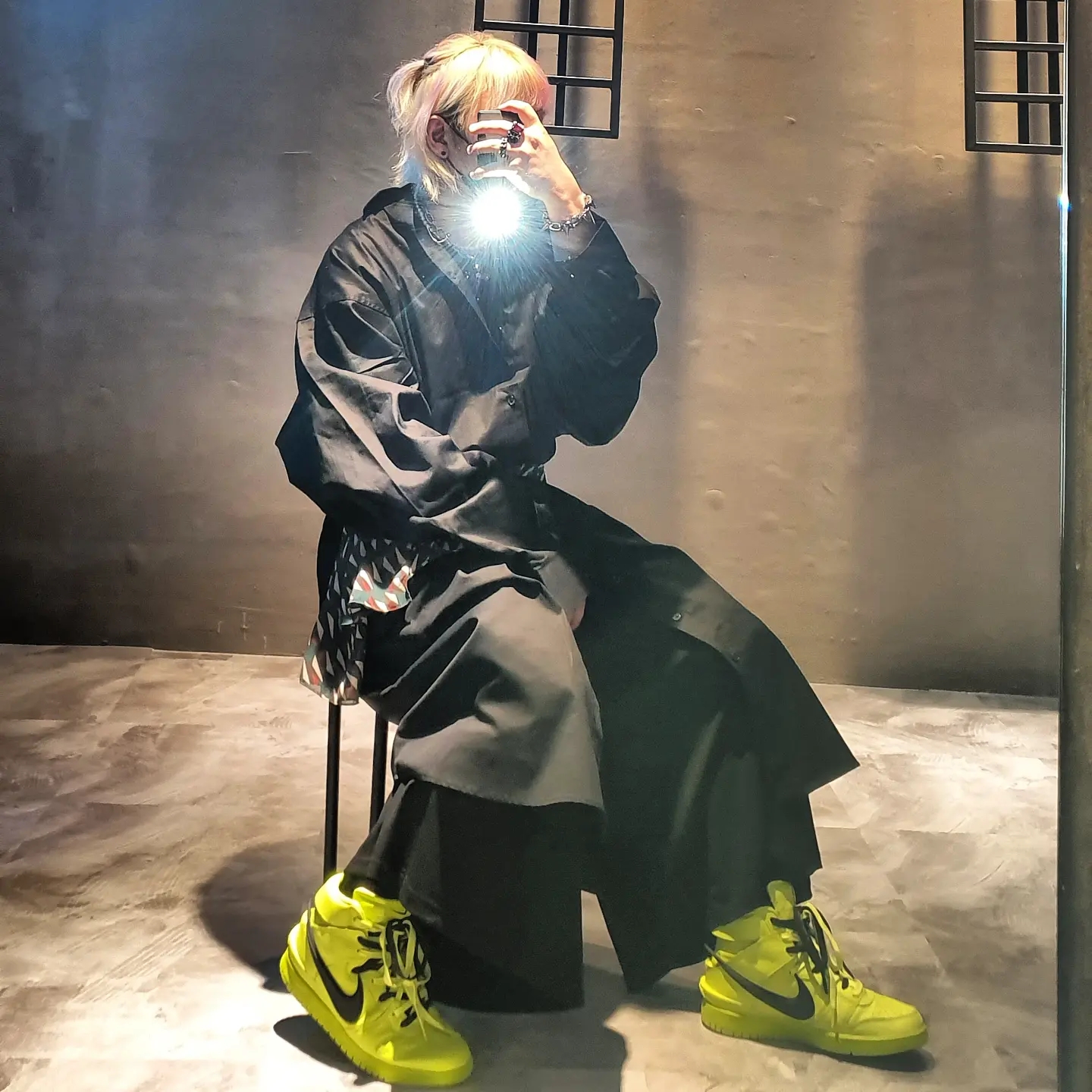 Nike x Ambush Dunk High Flash Lime 착용 스타일