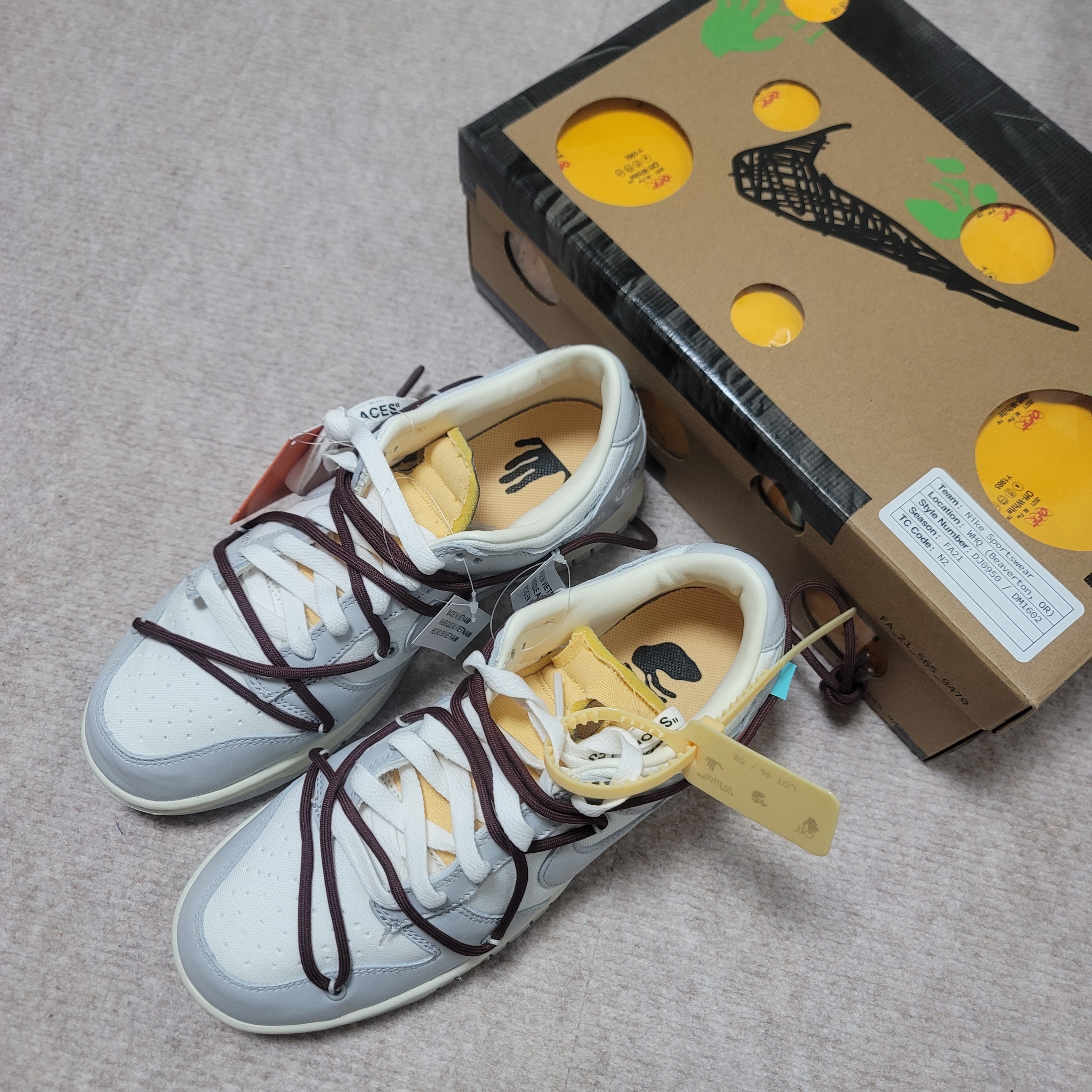 Nike x Off-White Dunk Low The 50 - Lot 46 착용 스타일 - 3