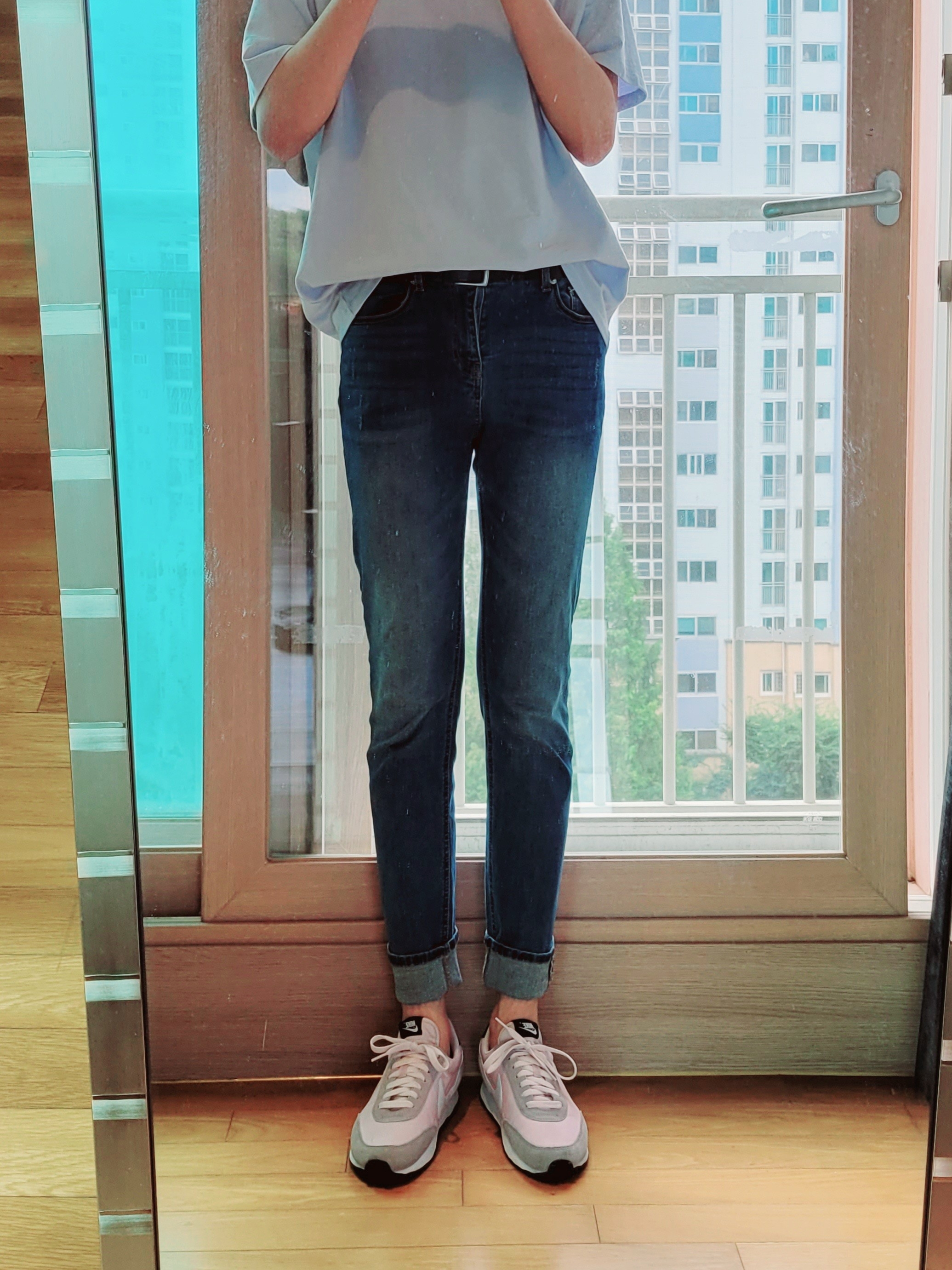 (W) Nike Daybreak Barely Rose 착용 스타일 - 1