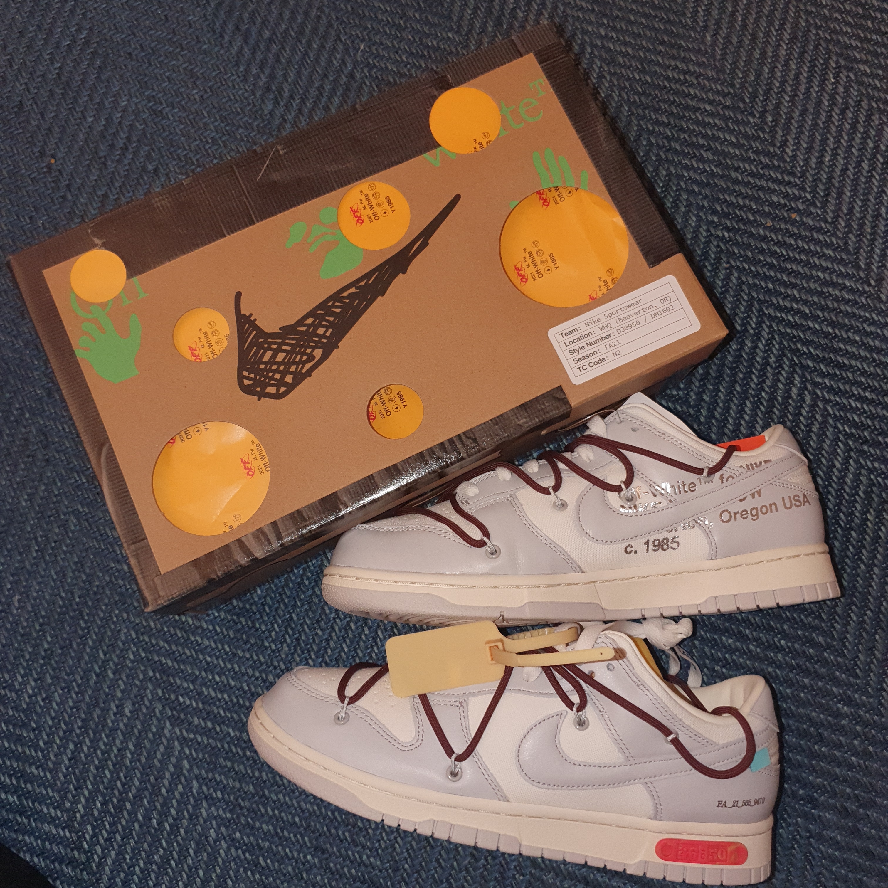 Nike x Off-White Dunk Low The 50 - Lot 46 착용 스타일 - 2