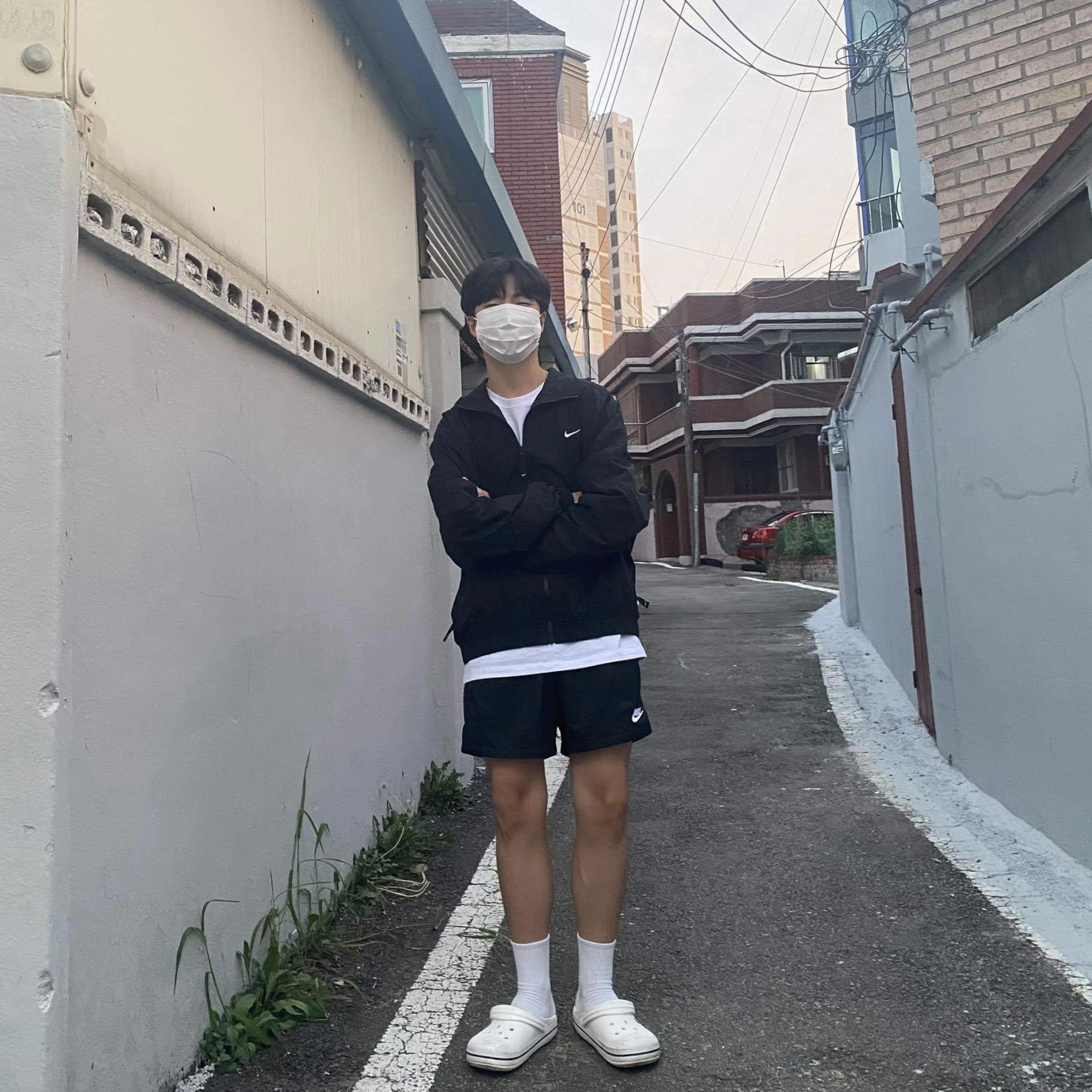Nike M NRG Solo Swoosh Track Jacket Black - Asia 착용 스타일