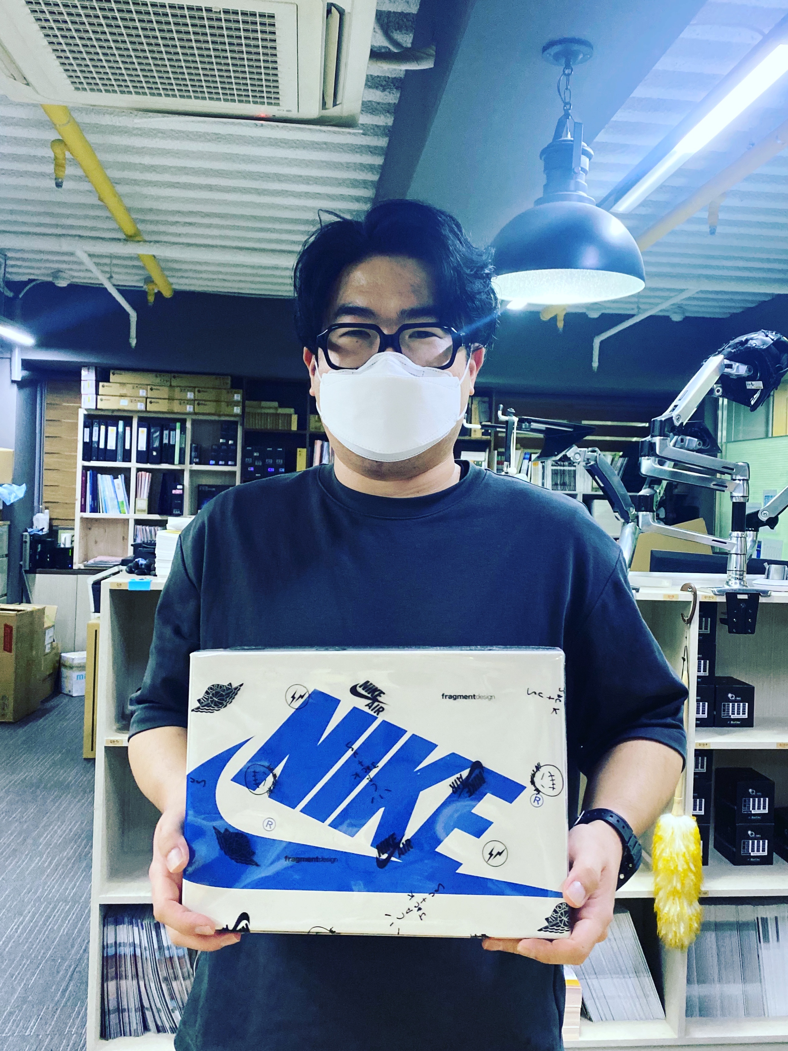 Jordan 1 x Travis Scott x Fragment Retro Low OG SP Military Blue 착용 스타일