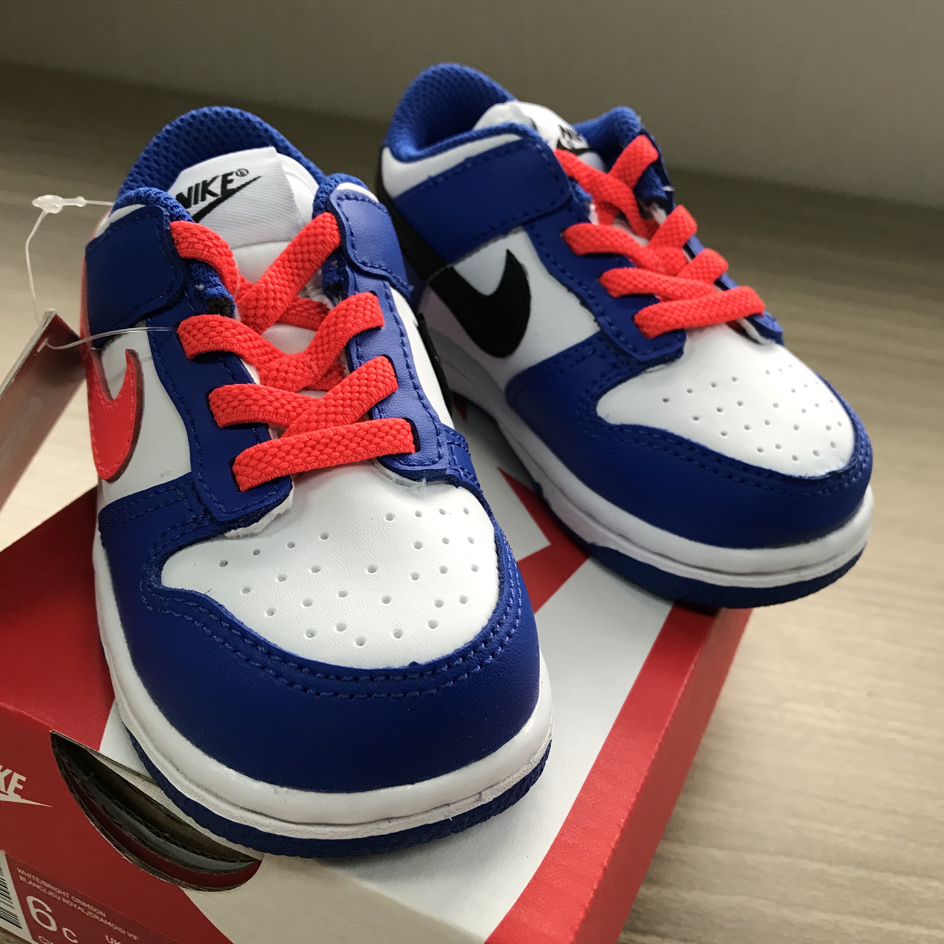 (TD) Nike Dunk Low Bright Crimson Game Royal 착용 스타일 - 2