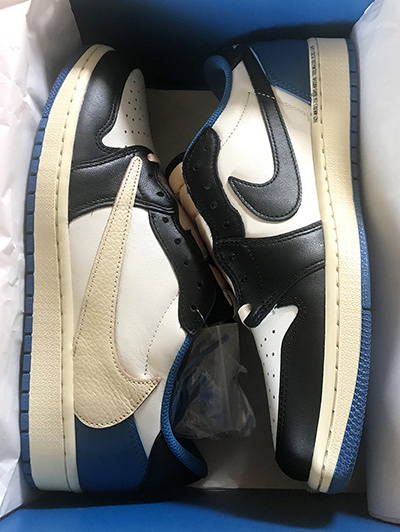 Jordan 1 x Travis Scott x Fragment Retro Low OG SP Military Blue 착용 스타일