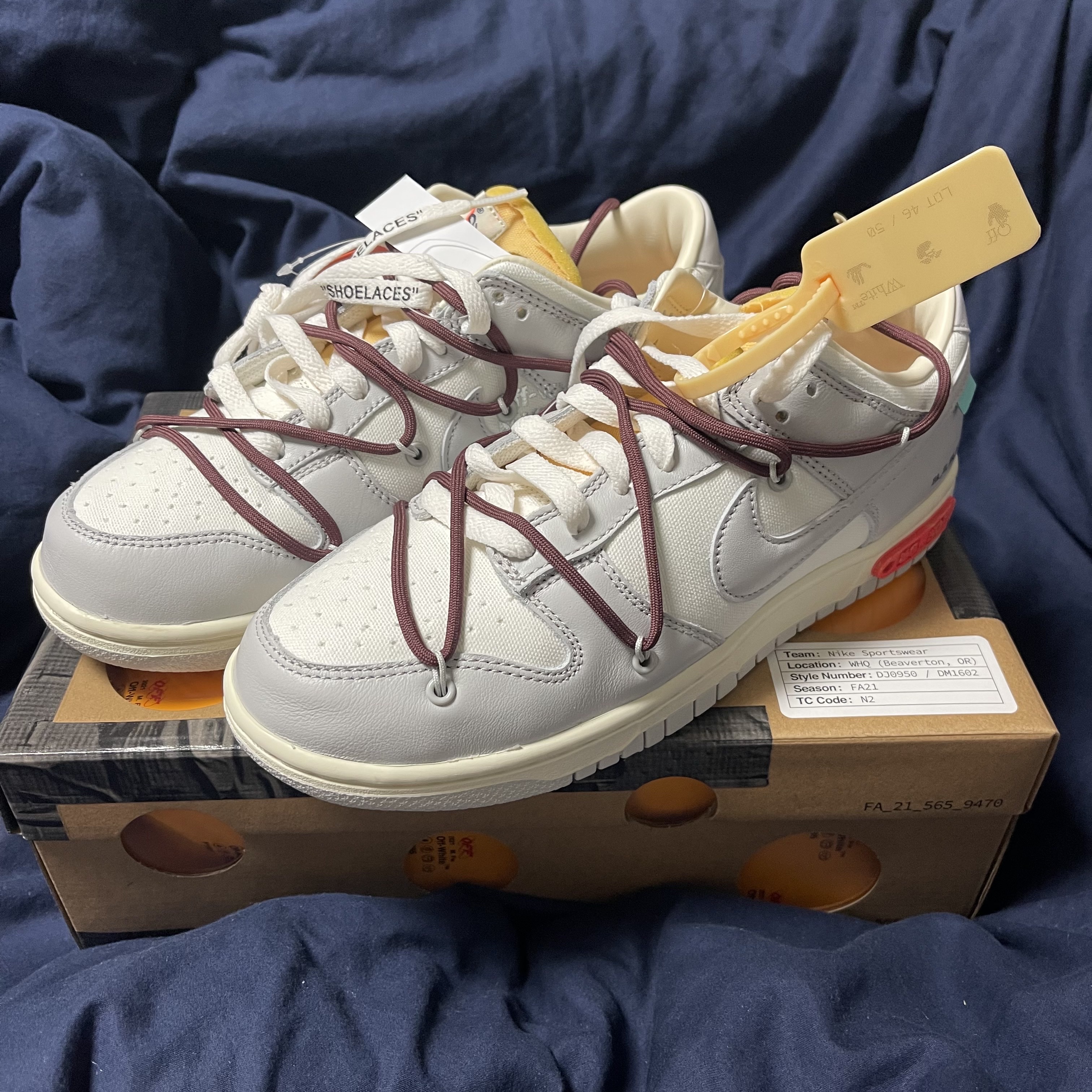 Nike x Off-White Dunk Low The 50 - Lot 46 착용 스타일 - 1