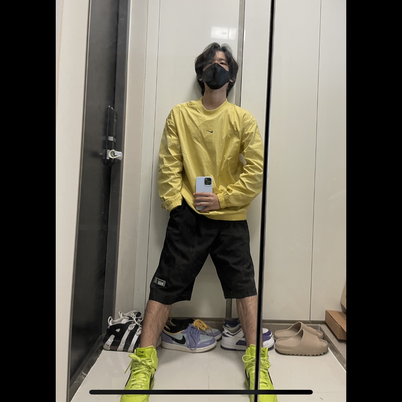 Nike x Ambush Dunk High Flash Lime 착용 스타일