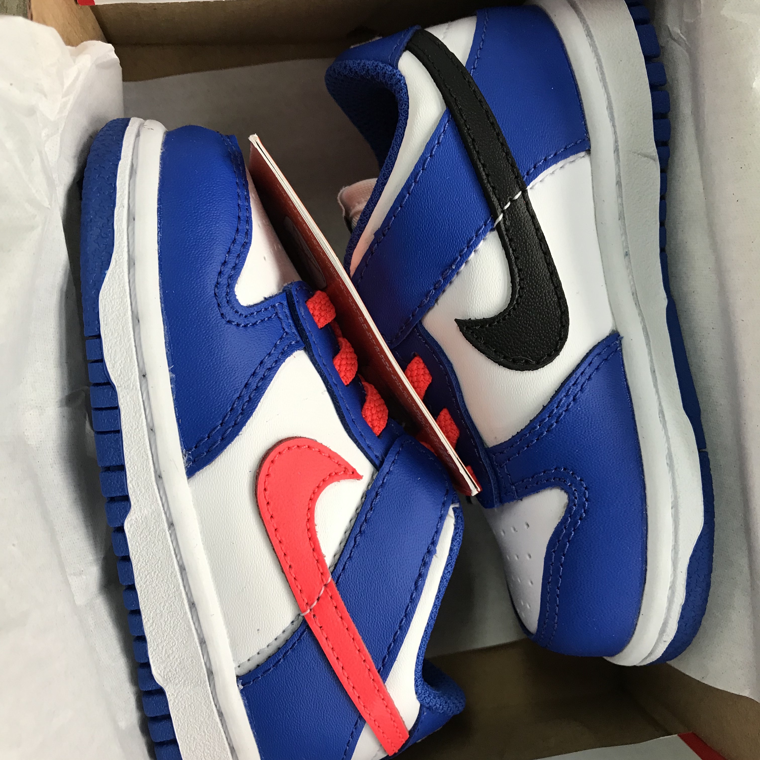 (TD) Nike Dunk Low Bright Crimson Game Royal 착용 스타일 - 3