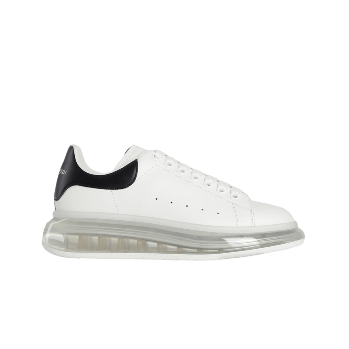 알렉산더 맥퀸 오버사이즈드 스니커즈 클리어 솔 화이트 블랙(Alexander McQueen Oversized Sneakers Clear Sole White Black)