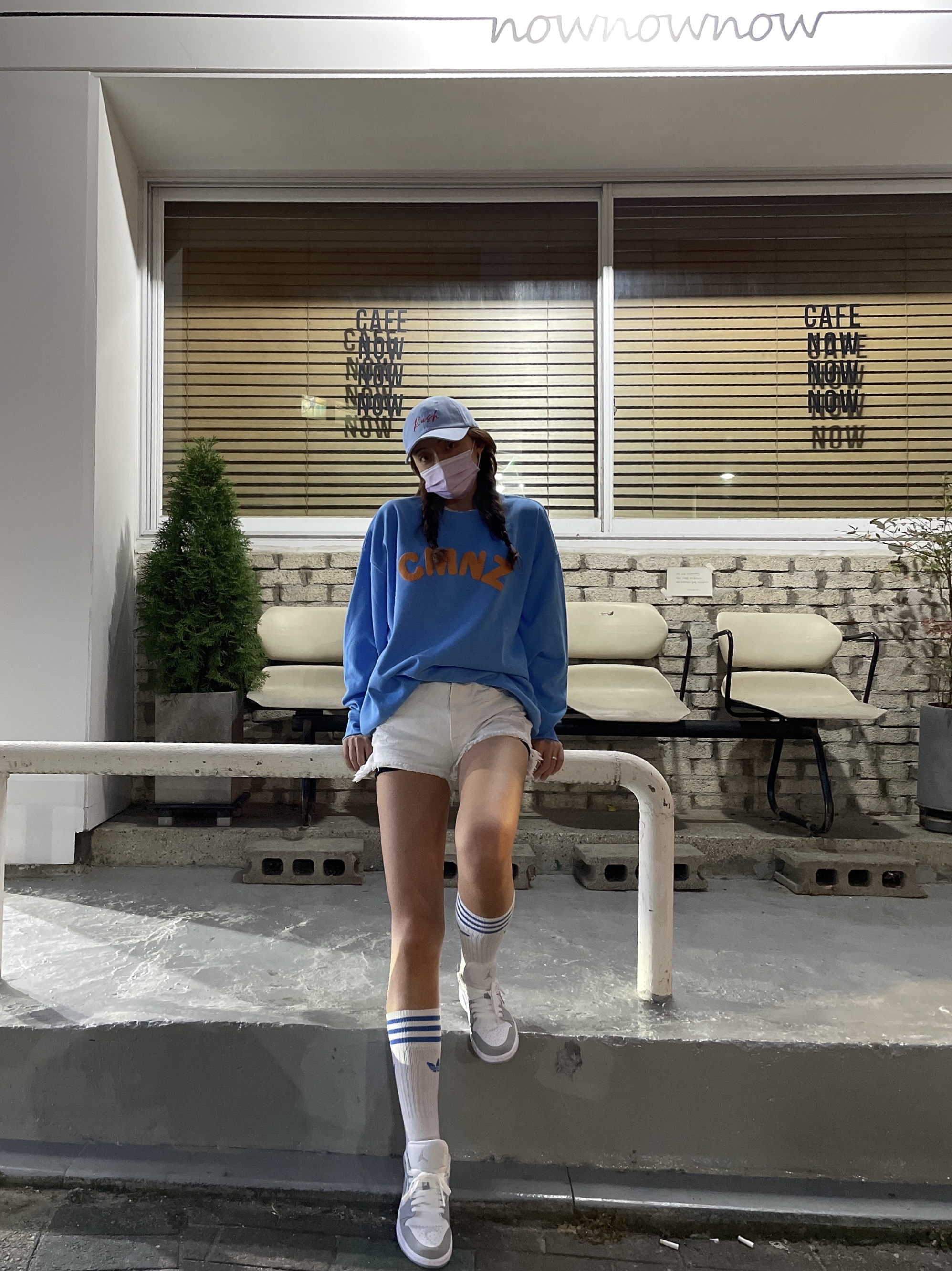 (W) Jordan 1 Low White Wolf Grey 착용 스타일