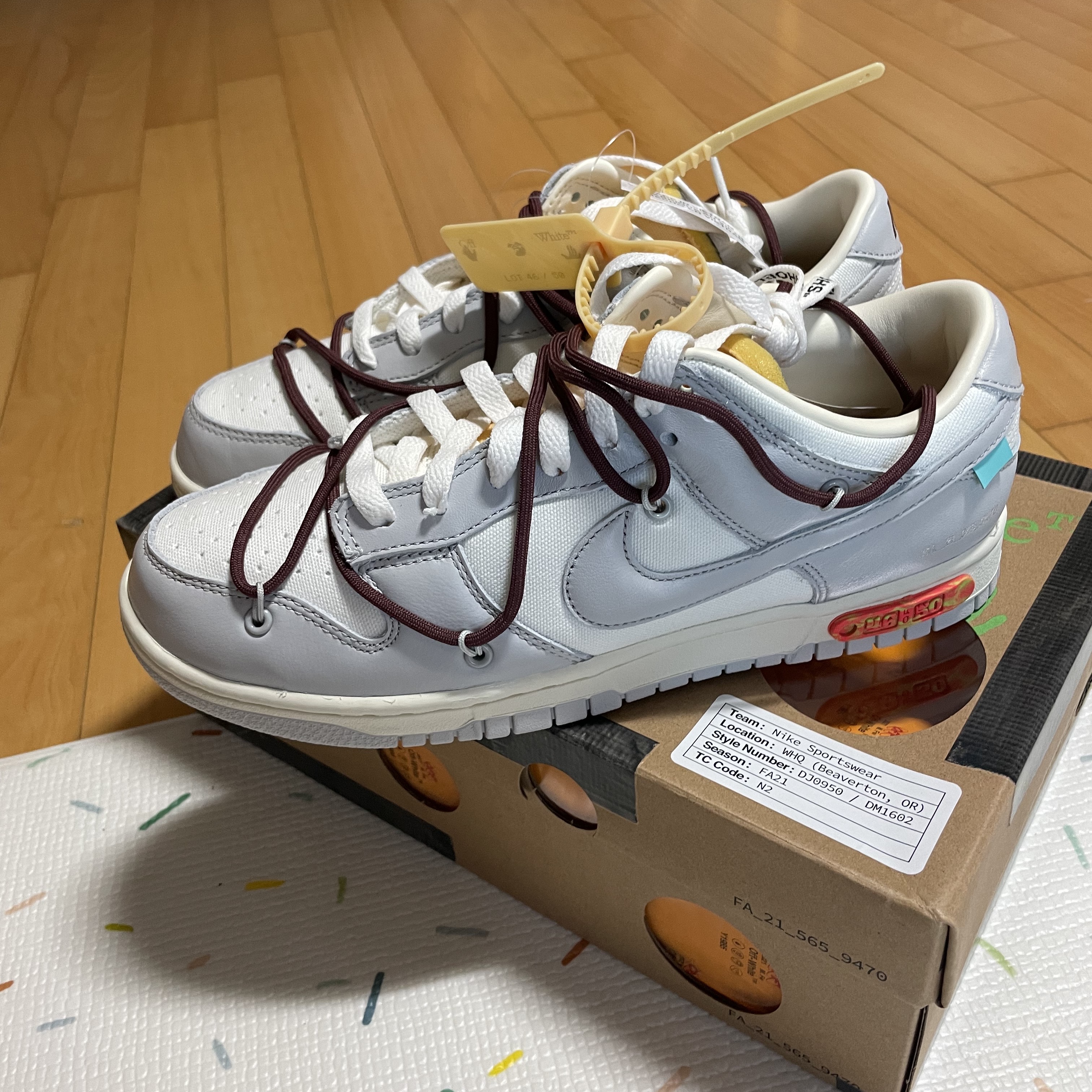 Nike x Off-White Dunk Low The 50 - Lot 46 착용 스타일 - 2