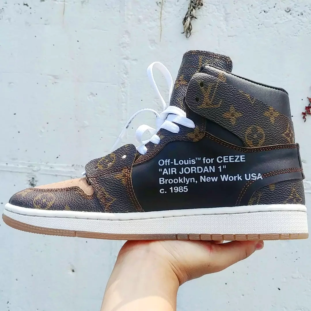Jordan 1 x Off-White Retro High Chicago The Ten, Jordan 1 x Off-White Retro High University Blue 착용 스타일 - 5