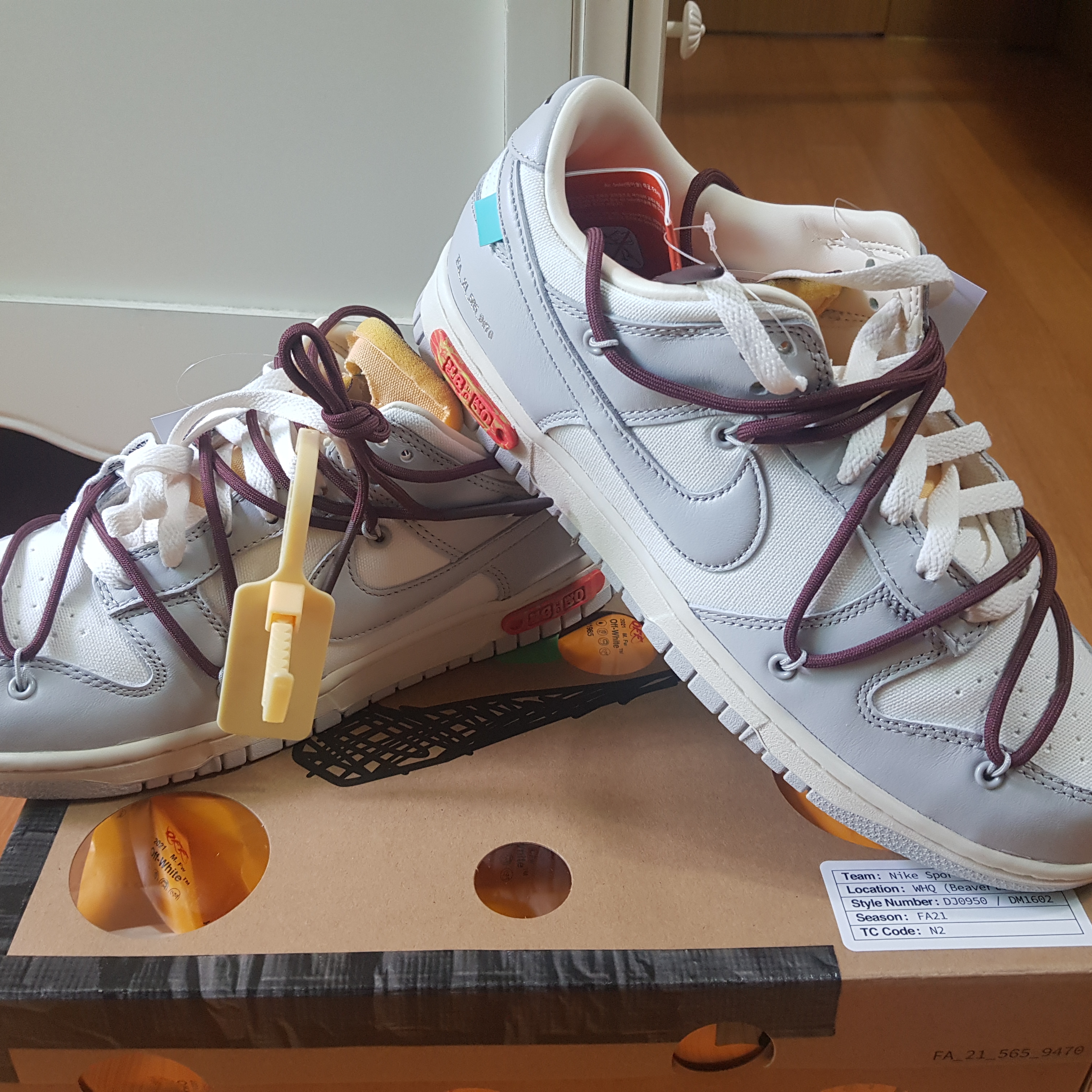 Nike x Off-White Dunk Low The 50 - Lot 46 착용 스타일 - 2