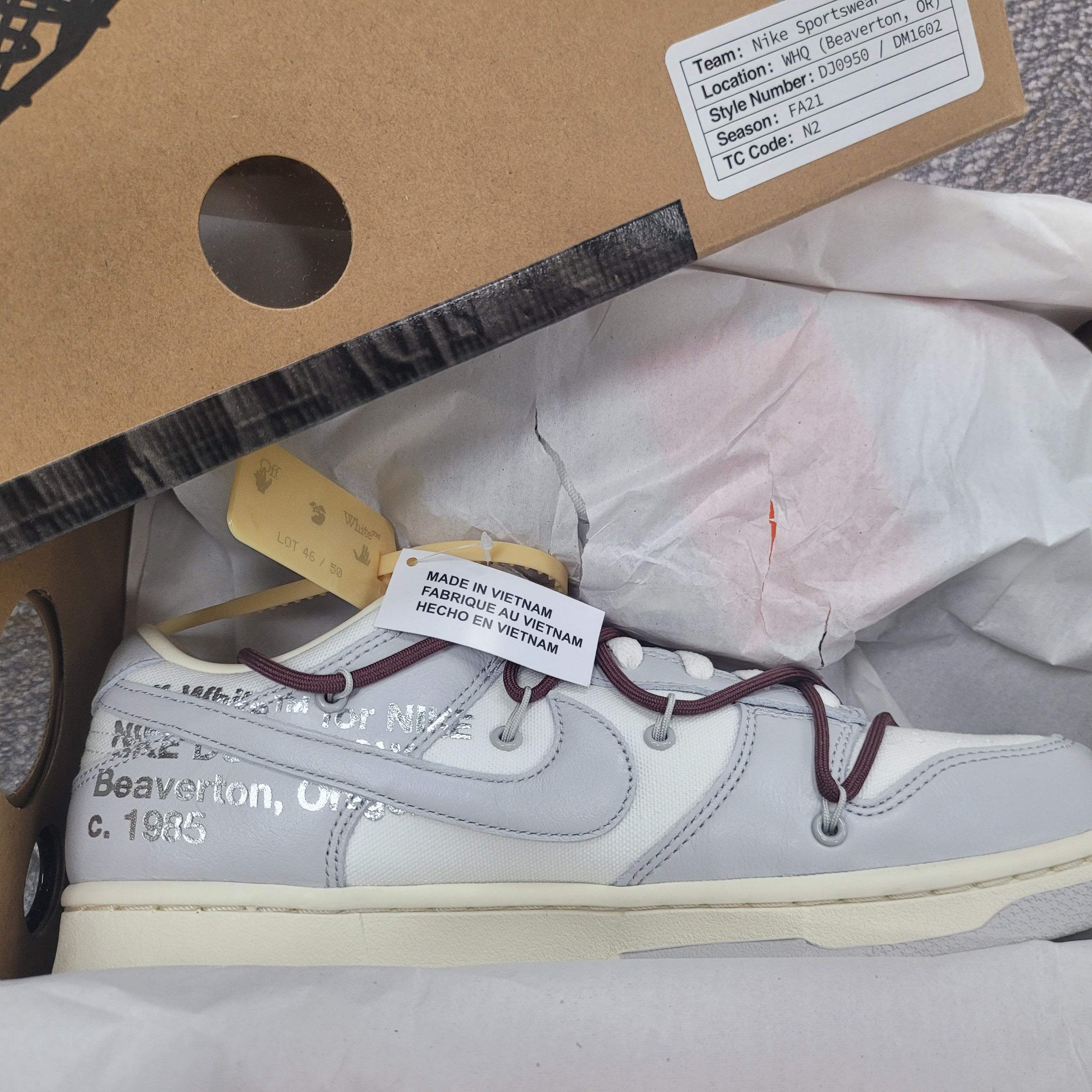 Nike x Off-White Dunk Low The 50 - Lot 46 착용 스타일 - 2
