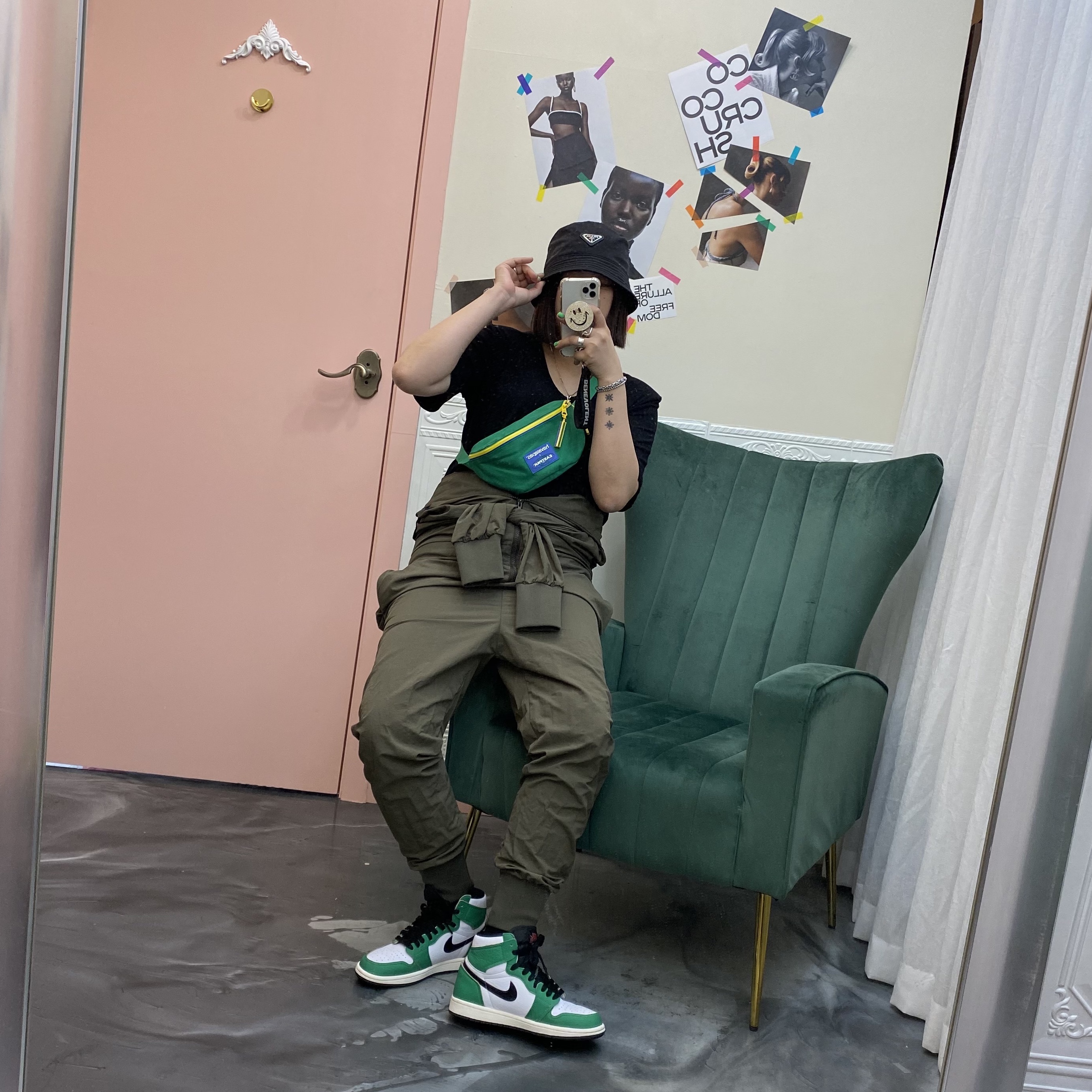 (W) Jordan 1 Retro High OG Lucky Green 착용 스타일