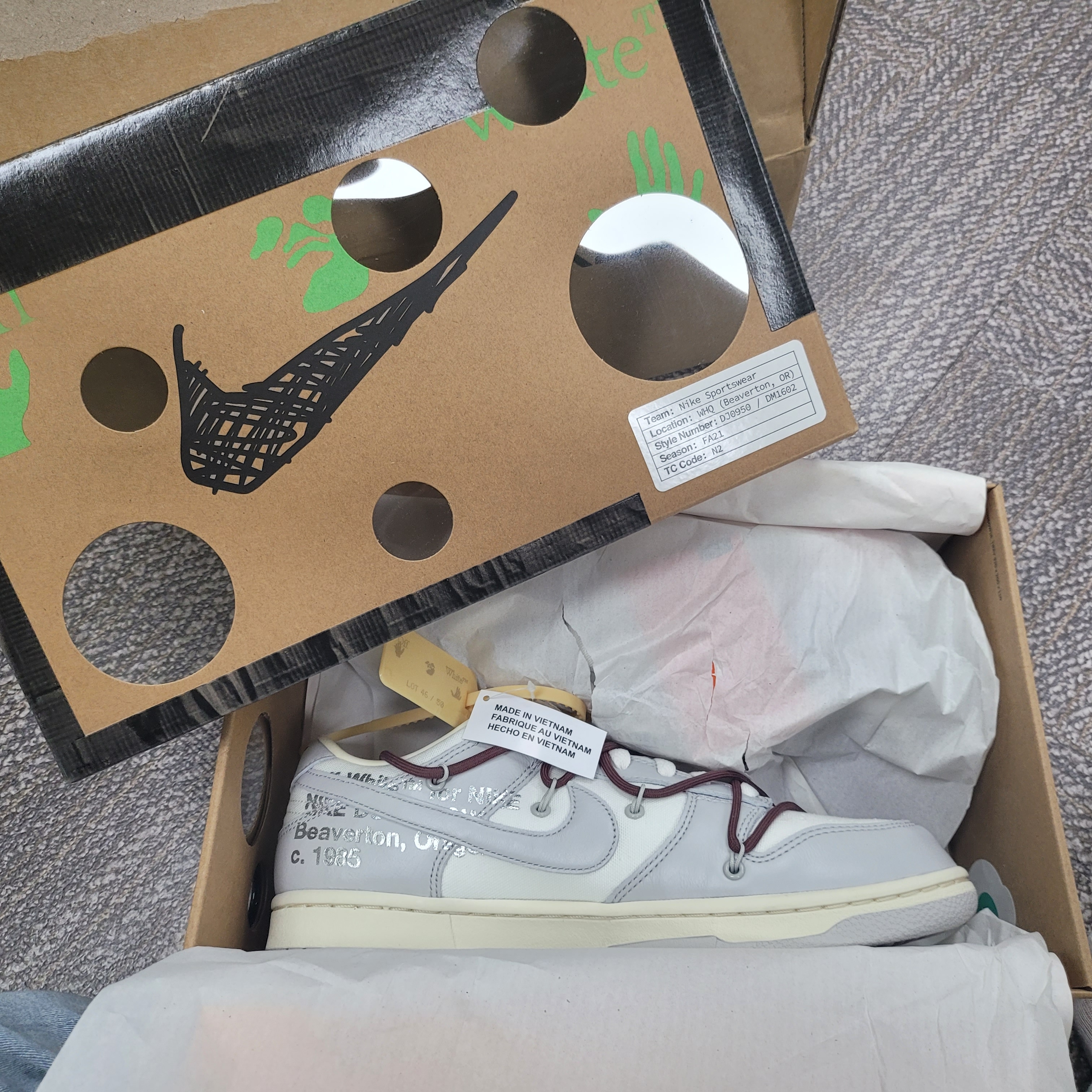 Nike x Off-White Dunk Low The 50 - Lot 46 착용 스타일 - 1