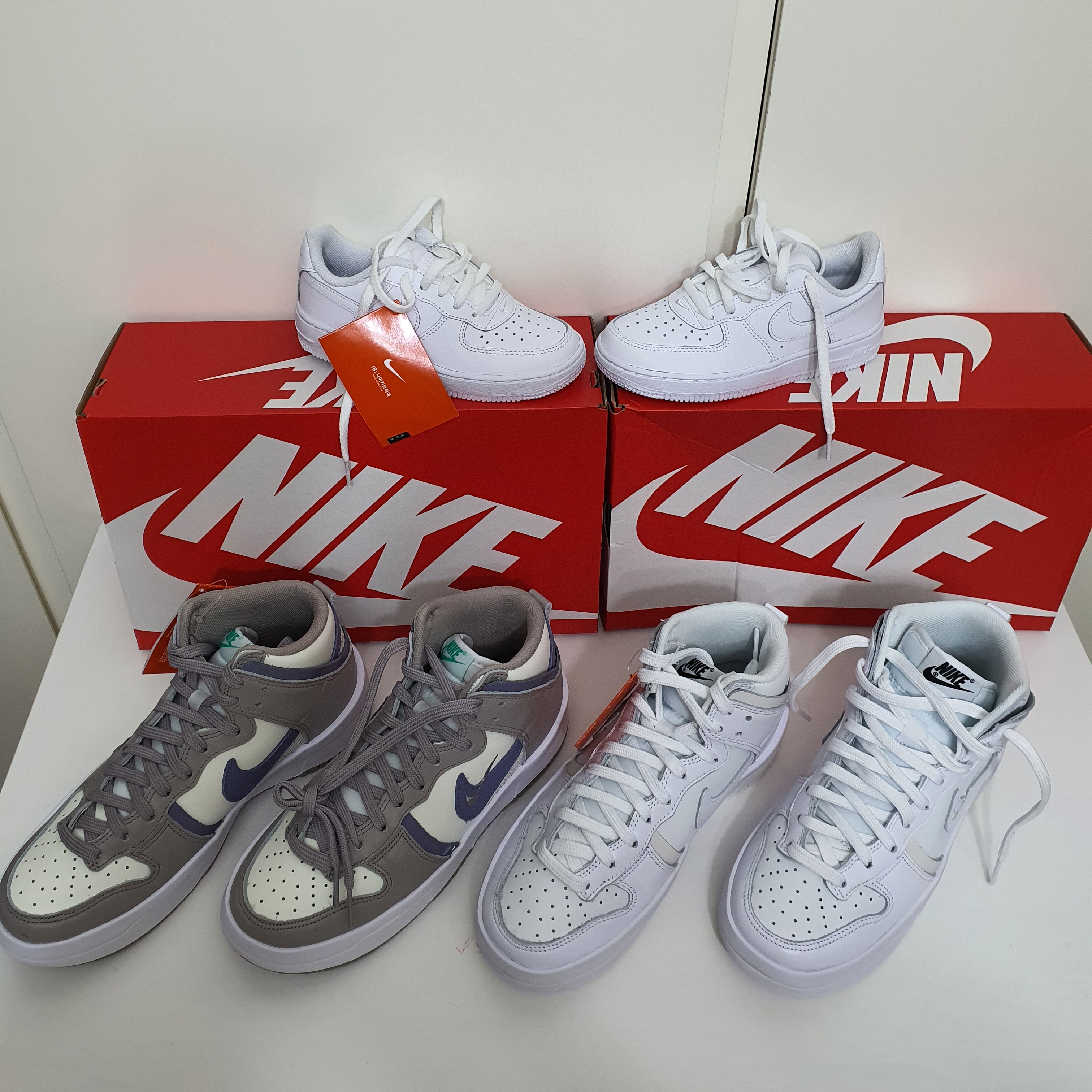 (W) Nike Dunk High Up Iron Purple, (W) Nike Dunk High Up Summit White 착용 스타일 - 2
