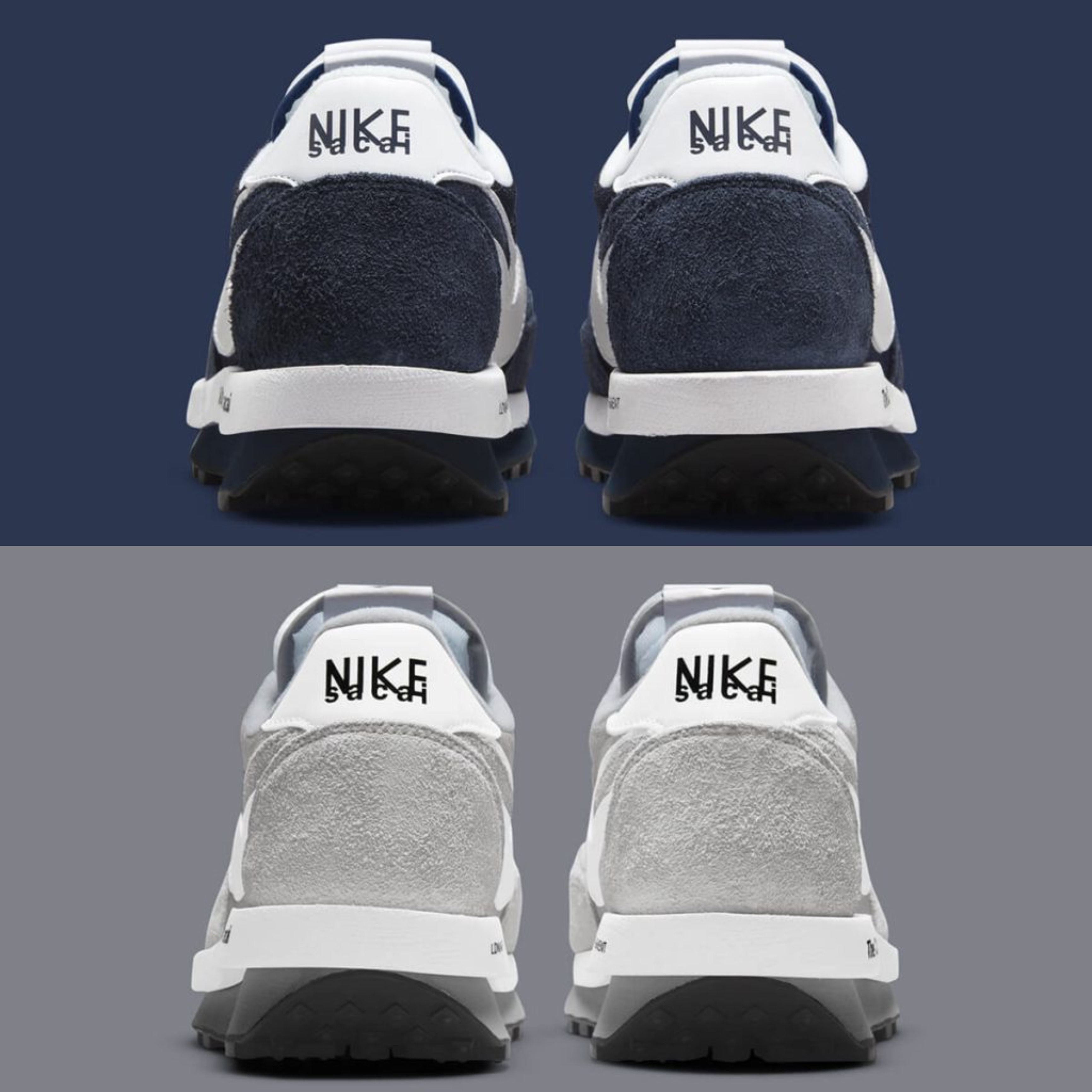 Nike x Sacai x Fragment LDWaffle Blackened Blue, Nike x Sacai x Fragment LDWaffle Light Smoke Grey 착용 스타일 - 5
