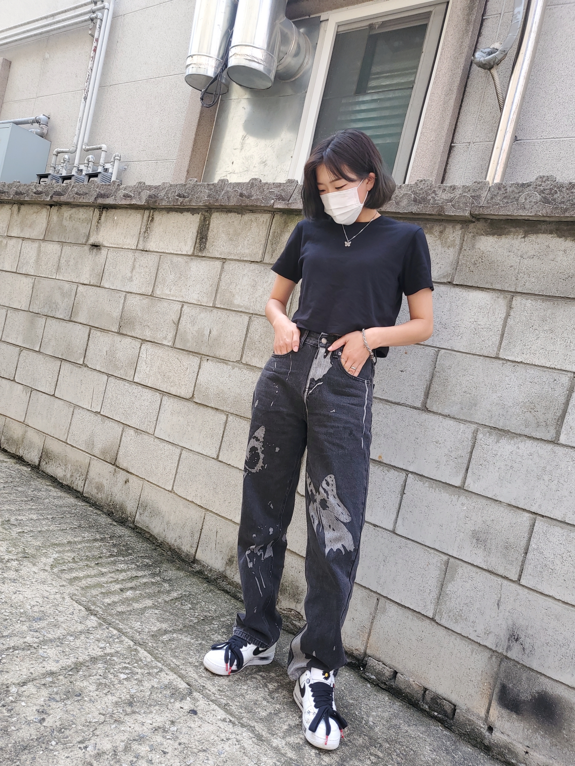 Nike x Peaceminusone Air Force 1 Low Para-Noise 2.0 착용 스타일