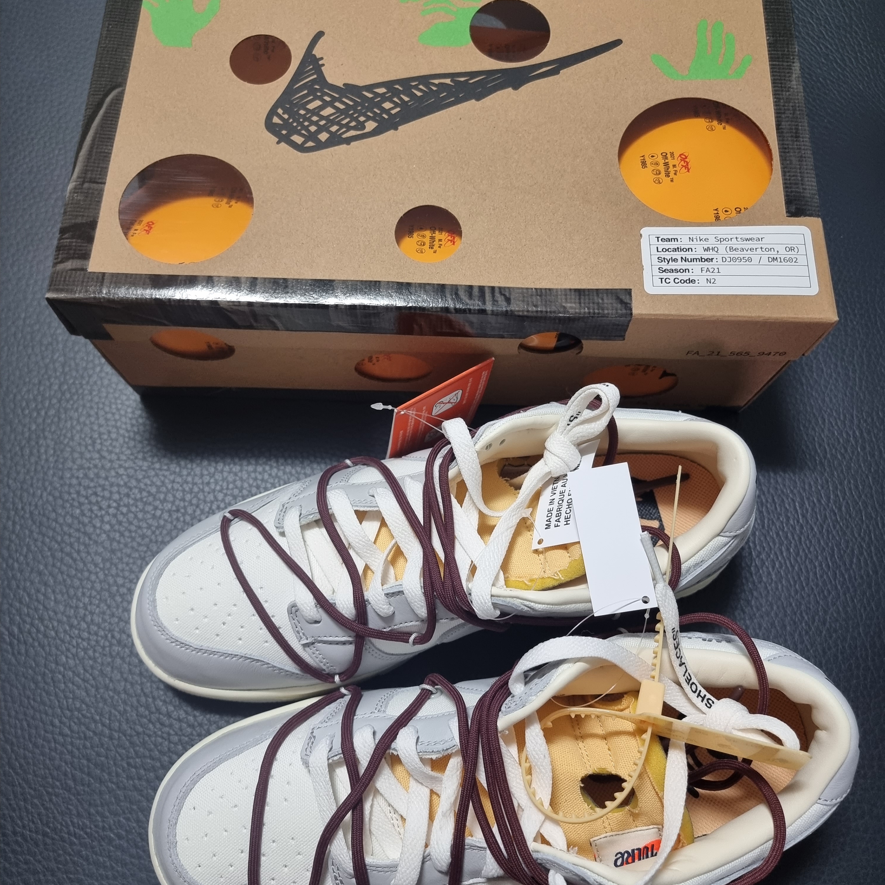 Nike x Off-White Dunk Low The 50 - Lot 46, Nike x Off-White Dunk Low The 50 - Lot 18 착용 스타일 - 1