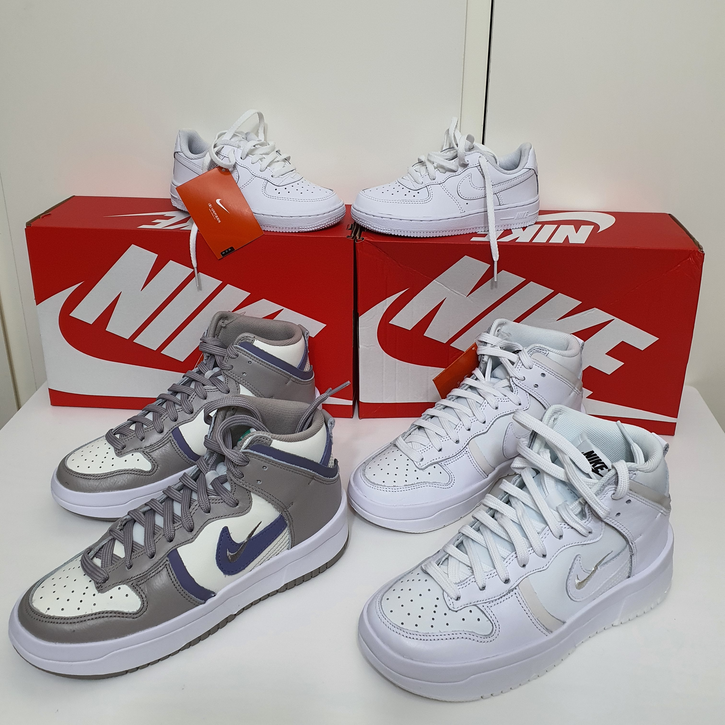 (W) Nike Dunk High Up Iron Purple, (W) Nike Dunk High Up Summit White 착용 스타일 - 1