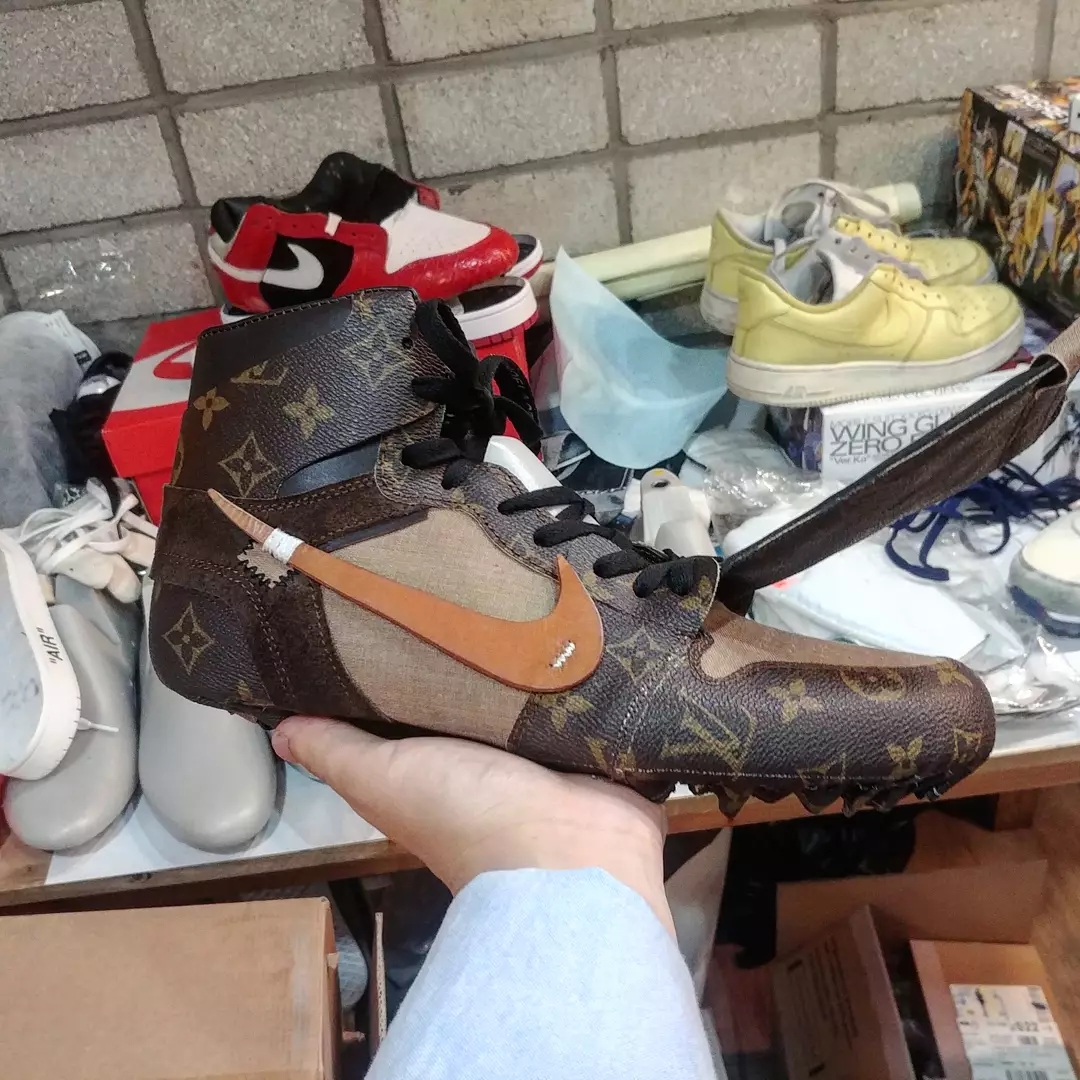 Jordan 1 x Off-White Retro High Chicago The Ten, Jordan 1 x Off-White Retro High University Blue 착용 스타일 - 4