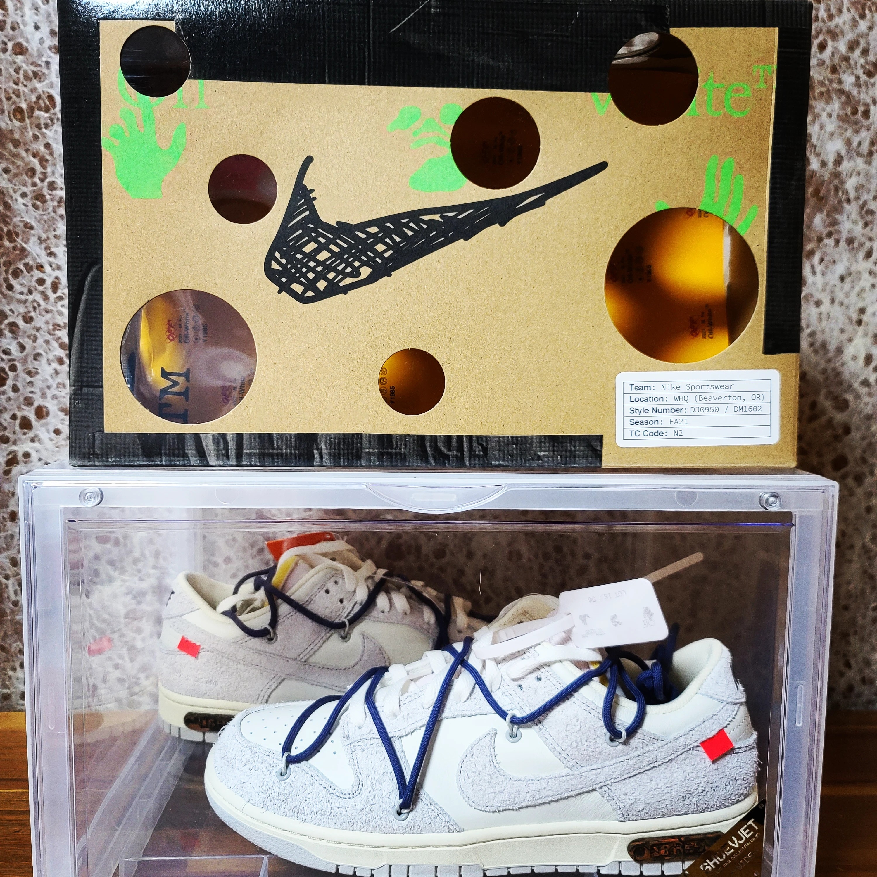 Nike x Off-White Dunk Low The 50 - Lot 18 착용 스타일