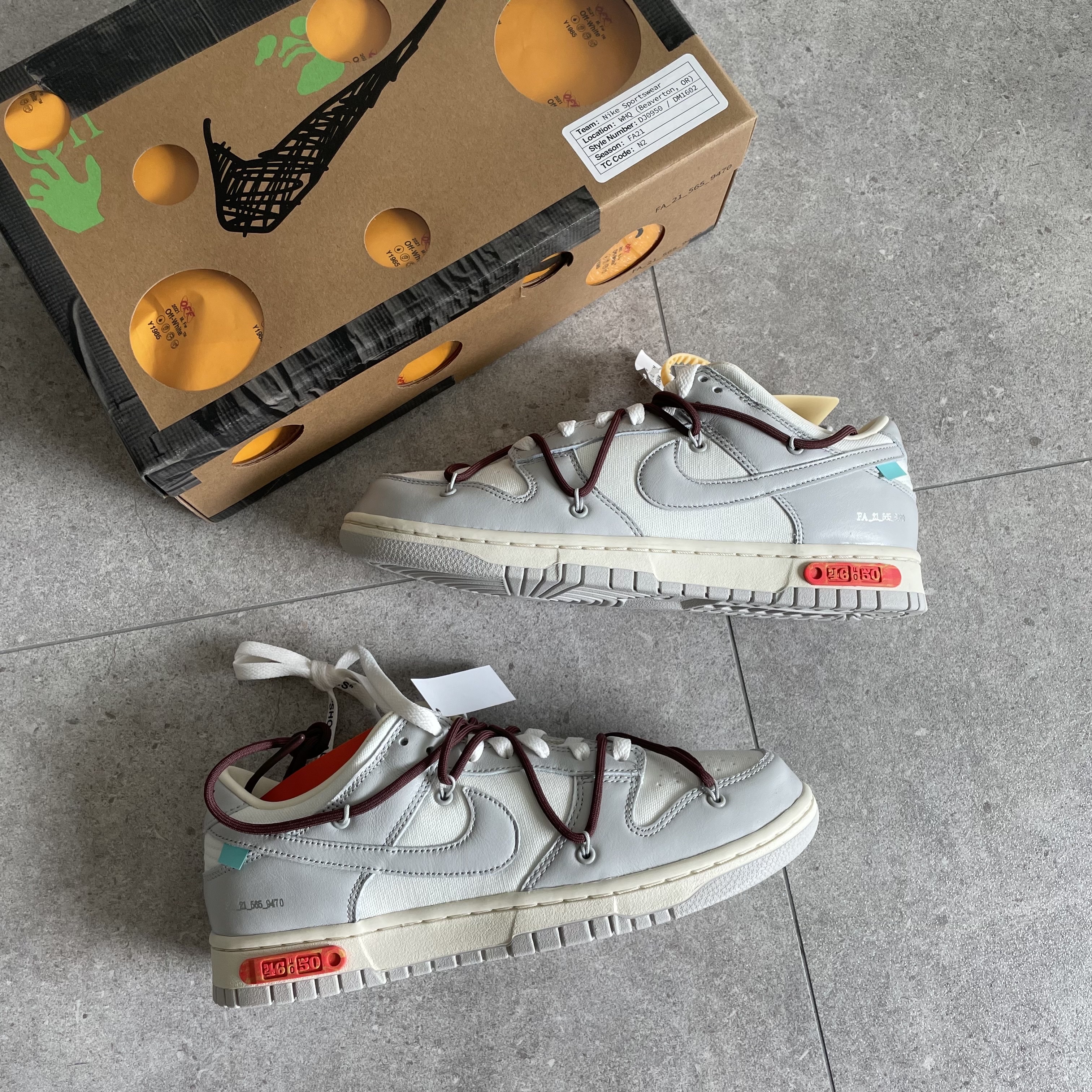 Nike x Off-White Dunk Low The 50 - Lot 46 착용 스타일