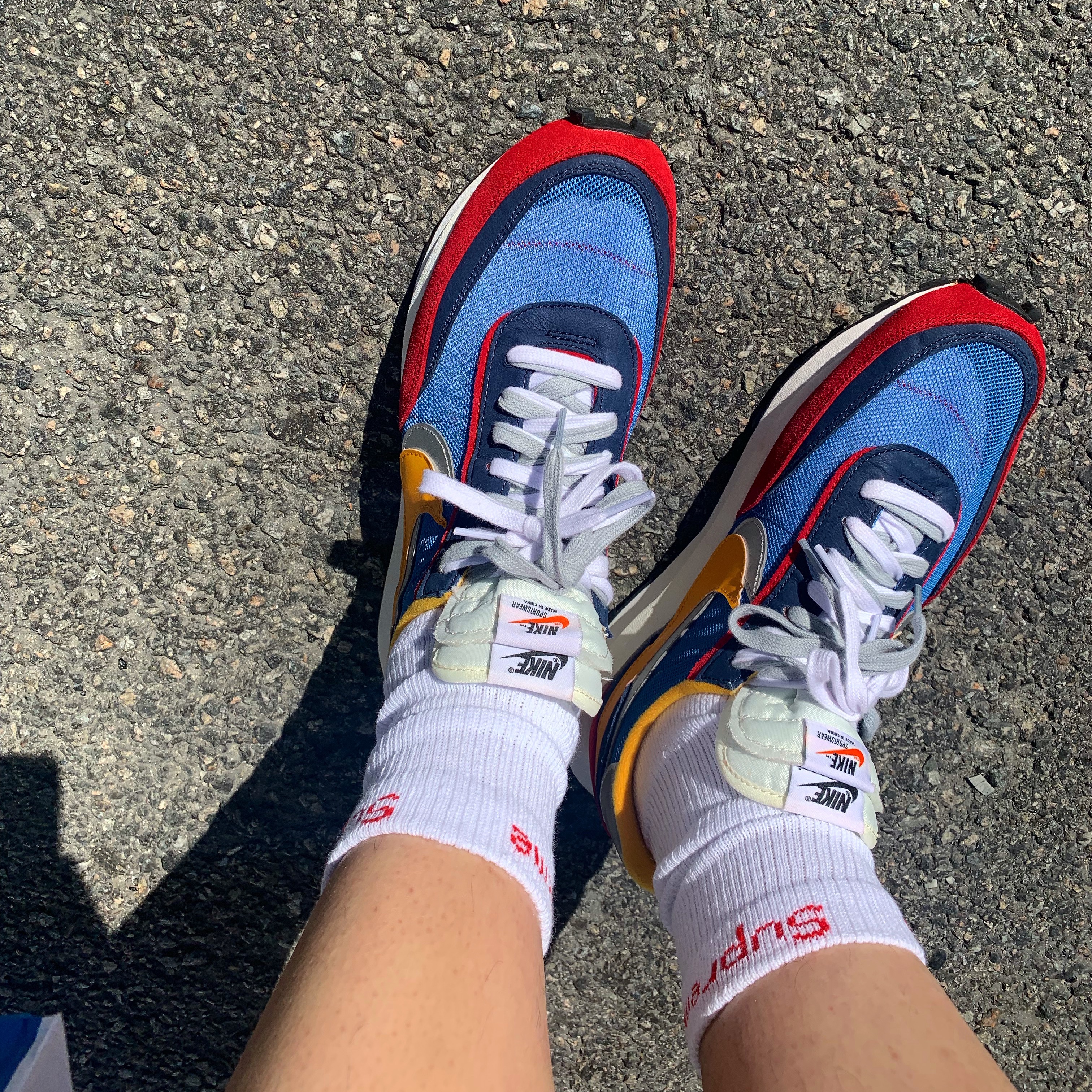 Nike x Sacai LDWaffle Blue Multi 착용 스타일