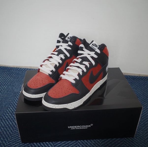 Nike x Undercover Dunk High 1985 Gym Red 착용 스타일