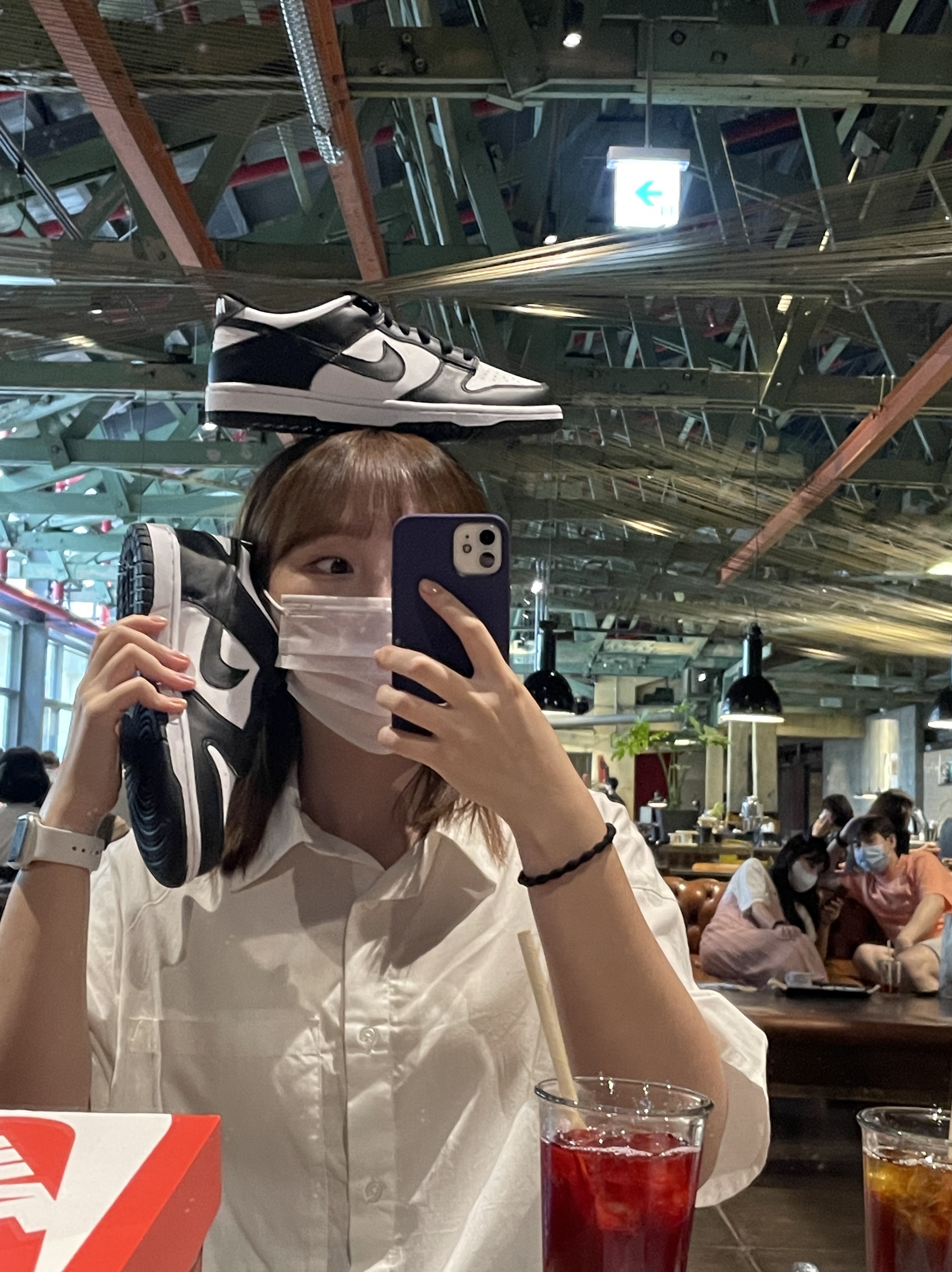 (GS) Nike Dunk Low Black, (W) Nike Dunk Low Black 착용 스타일 - 2