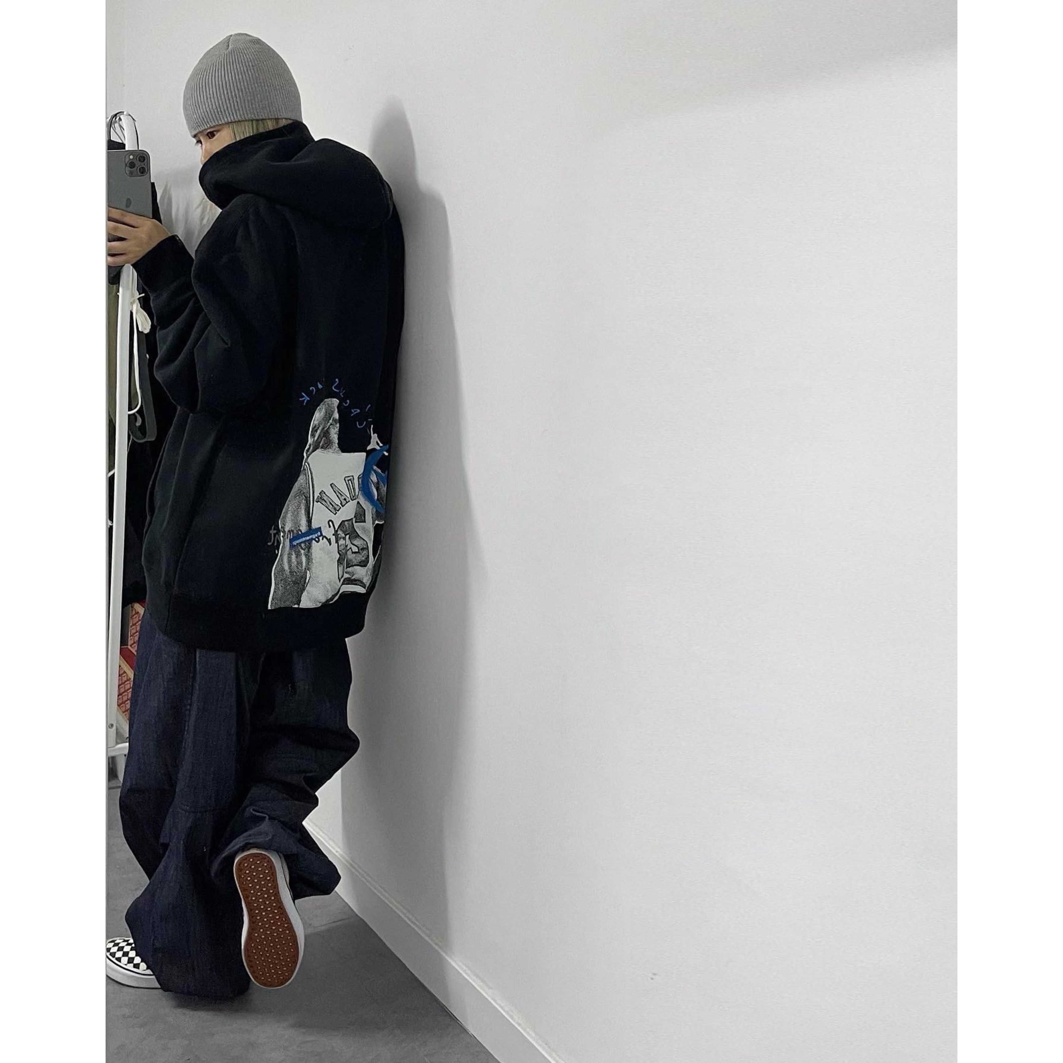Jordan x Travis Scott x Fragment Hoodie Black (DJ0615-010) 착용 스타일 - 3