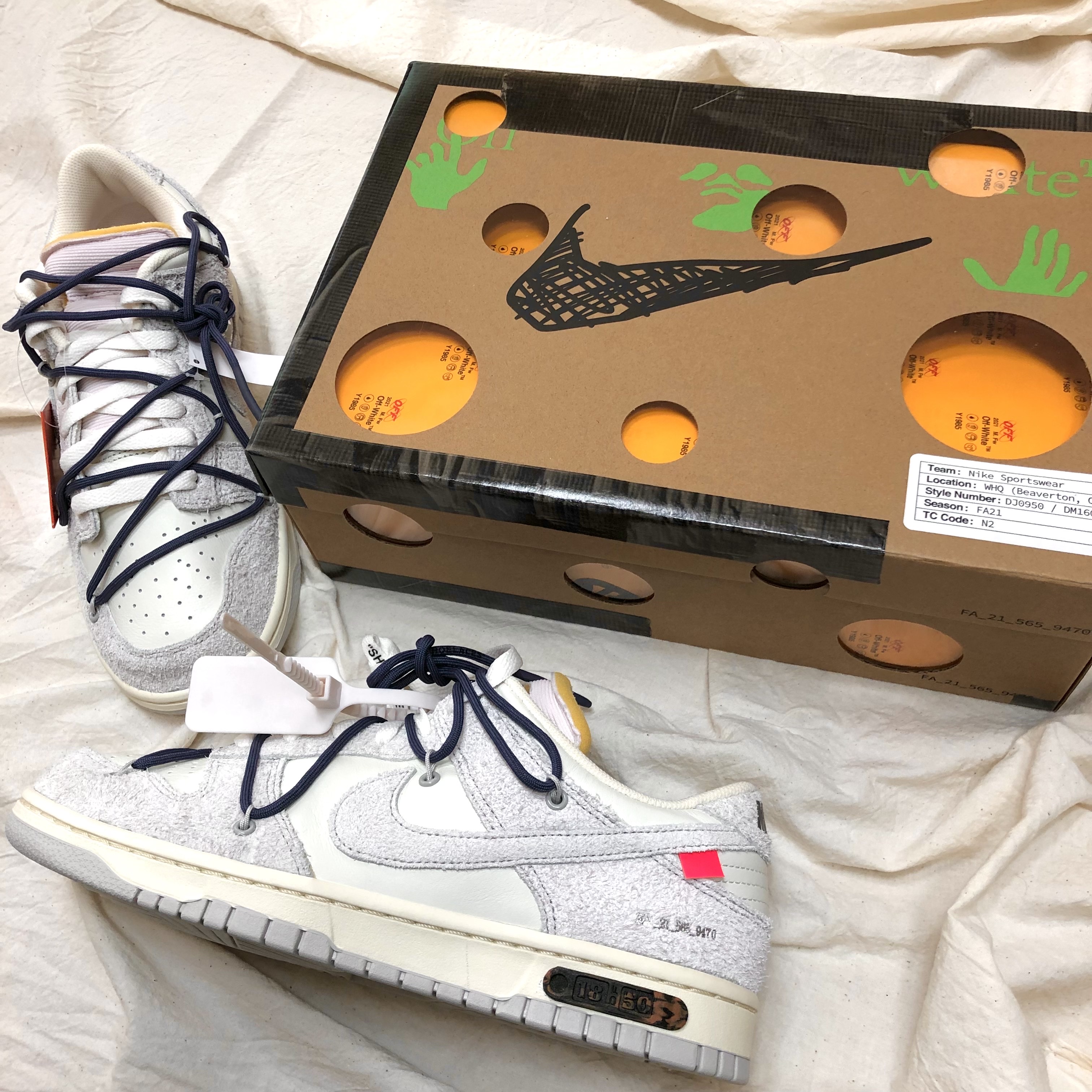 Nike x Off-White Dunk Low The 50 - Lot 18 착용 스타일