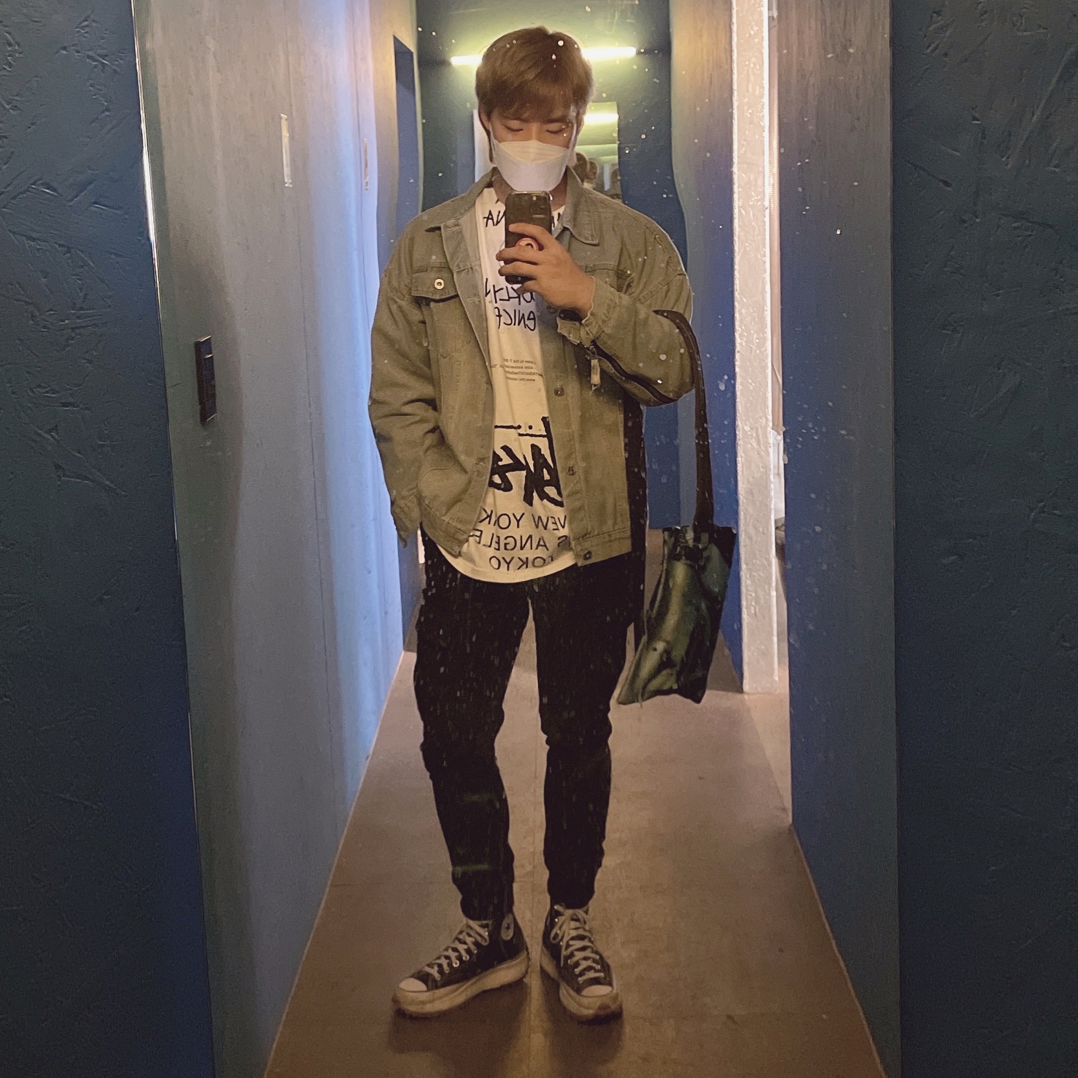Converse Run Star Hike Hi Black White Gum, Stussy x Takahiromiyashita The Soloist 40 WT T-Shirt 착용 스타일