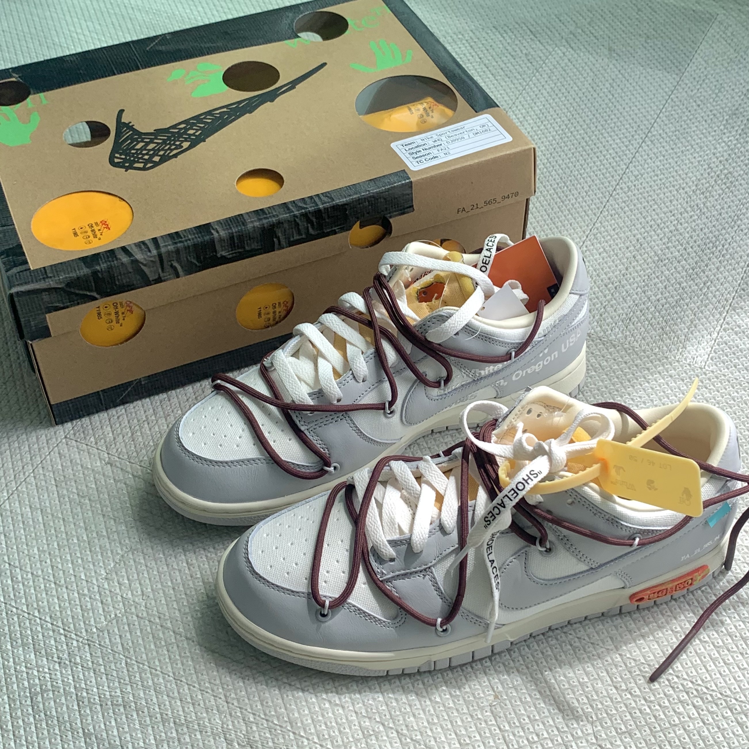 Nike x Off-White Dunk Low The 50 - Lot 46 착용 스타일