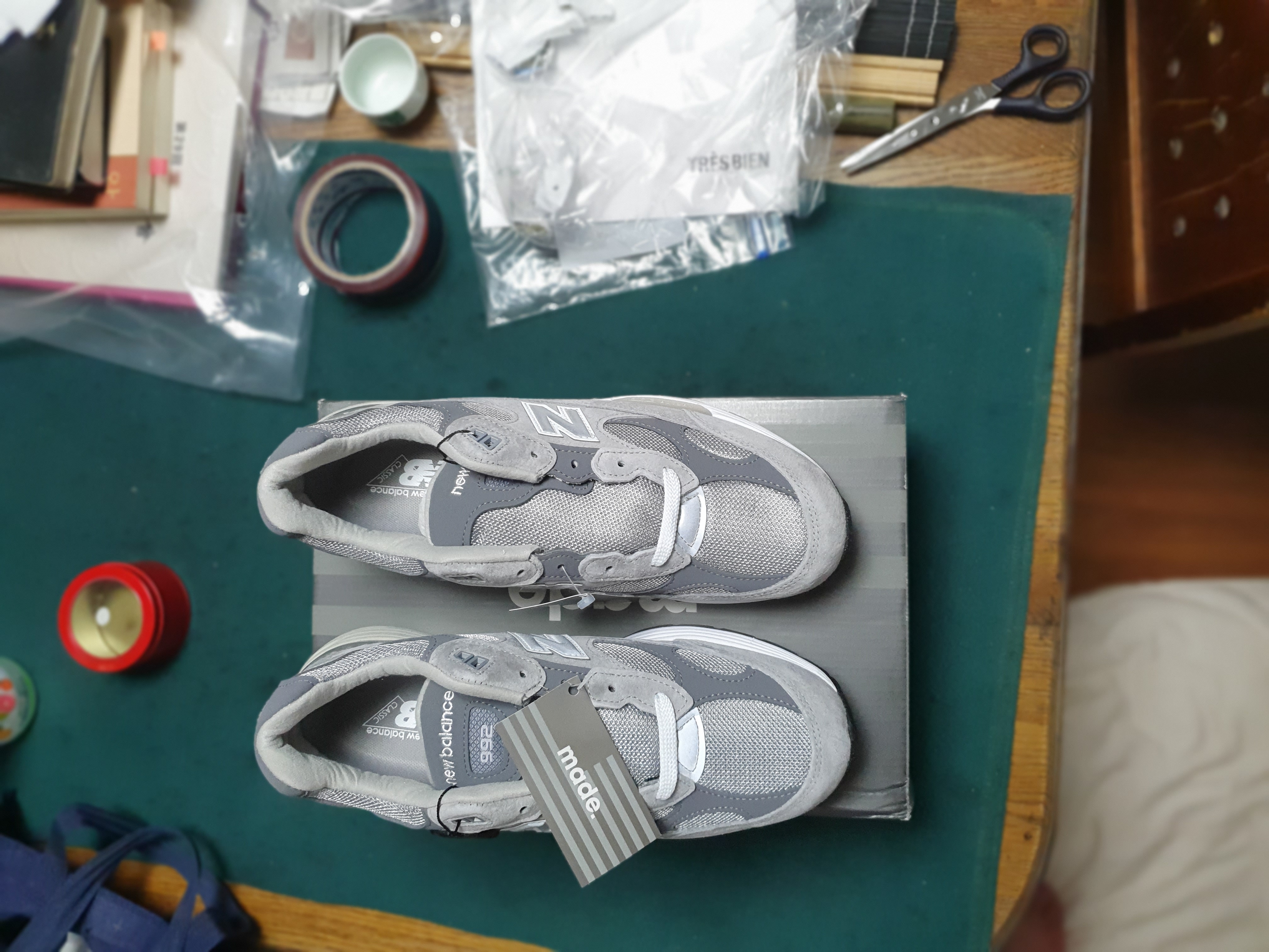 New Balance 992 Made in USA Grey - D Standard 착용 스타일 - 4