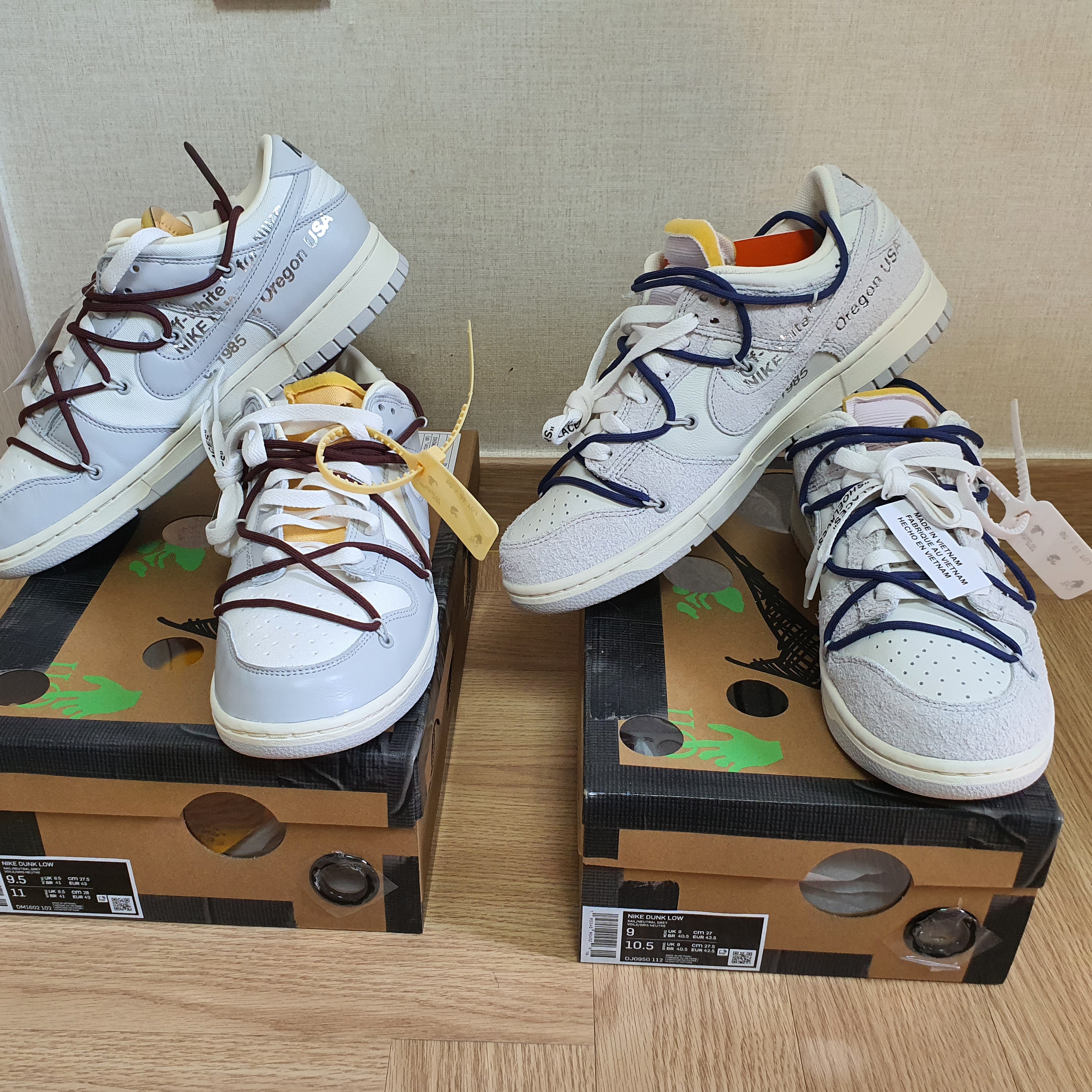 Nike x Off-White Dunk Low The 50 - Lot 46, Nike x Off-White Dunk Low The 50 - Lot 18 착용 스타일