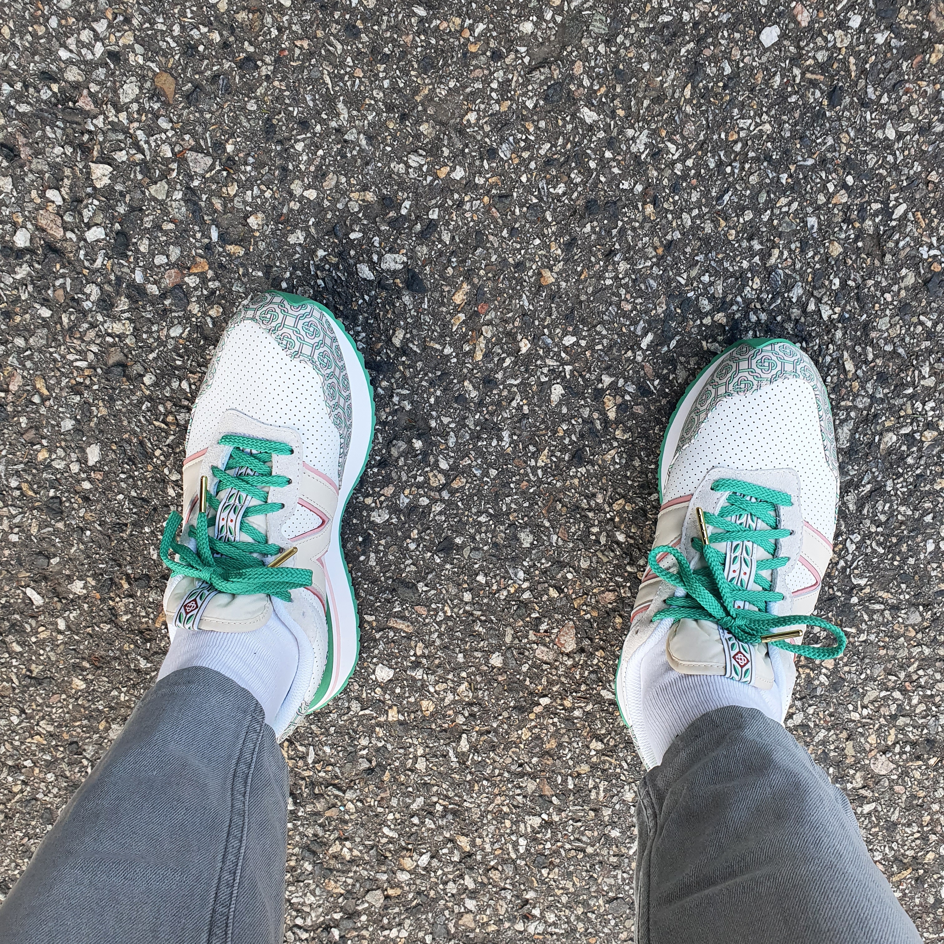 New Balance x Casablanca 237 Idealist Monogram White Green 착용 스타일