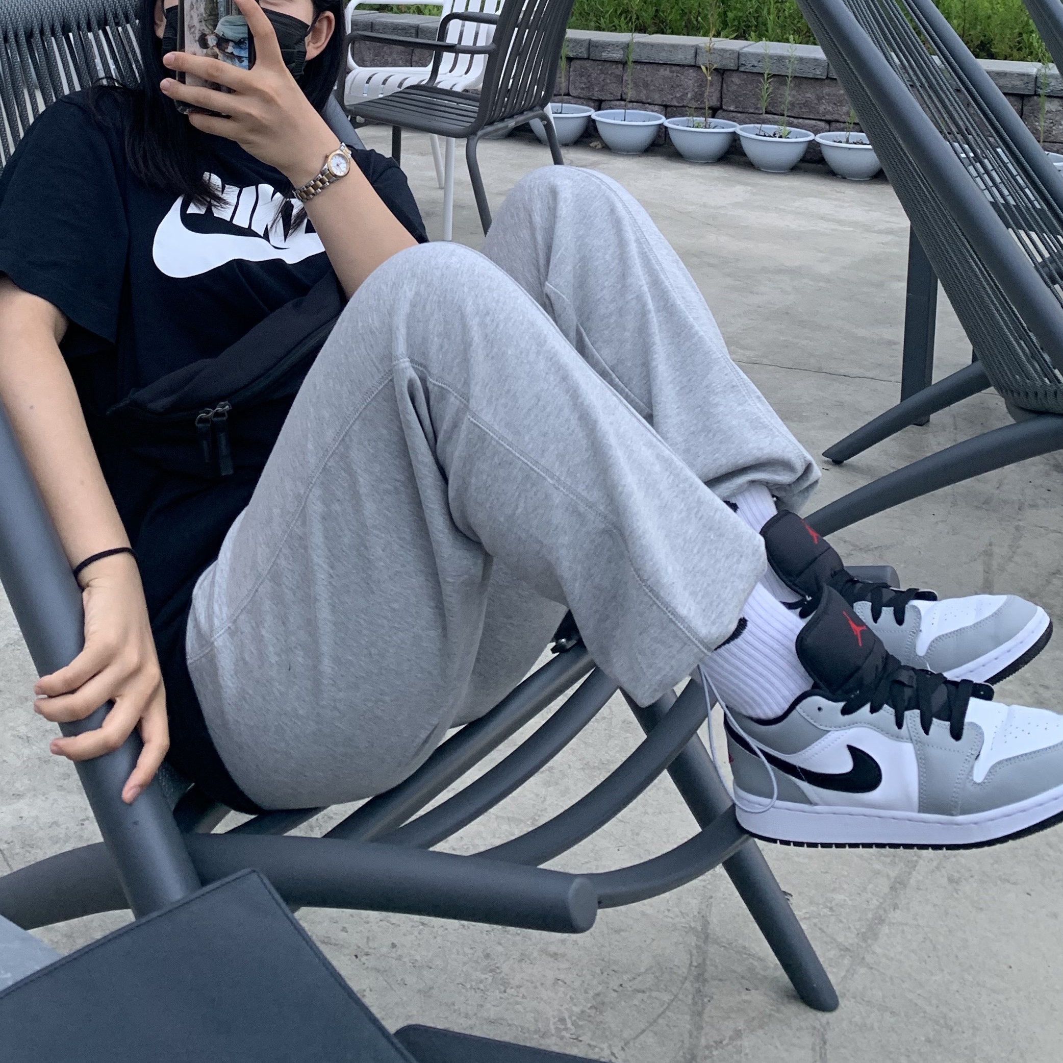 (GS) Jordan 1 Low Light Smoke Grey 착용 스타일 - 3