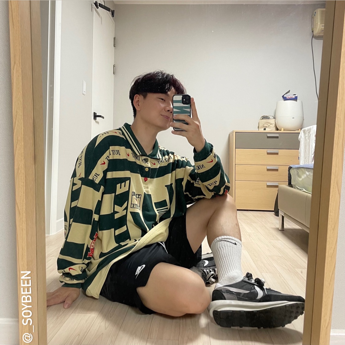 Nike x Cactus Plant Flea Market Long Sleeve Polo Natural - US/EU, Nike x Sacai LDWaffle Black 착용 스타일