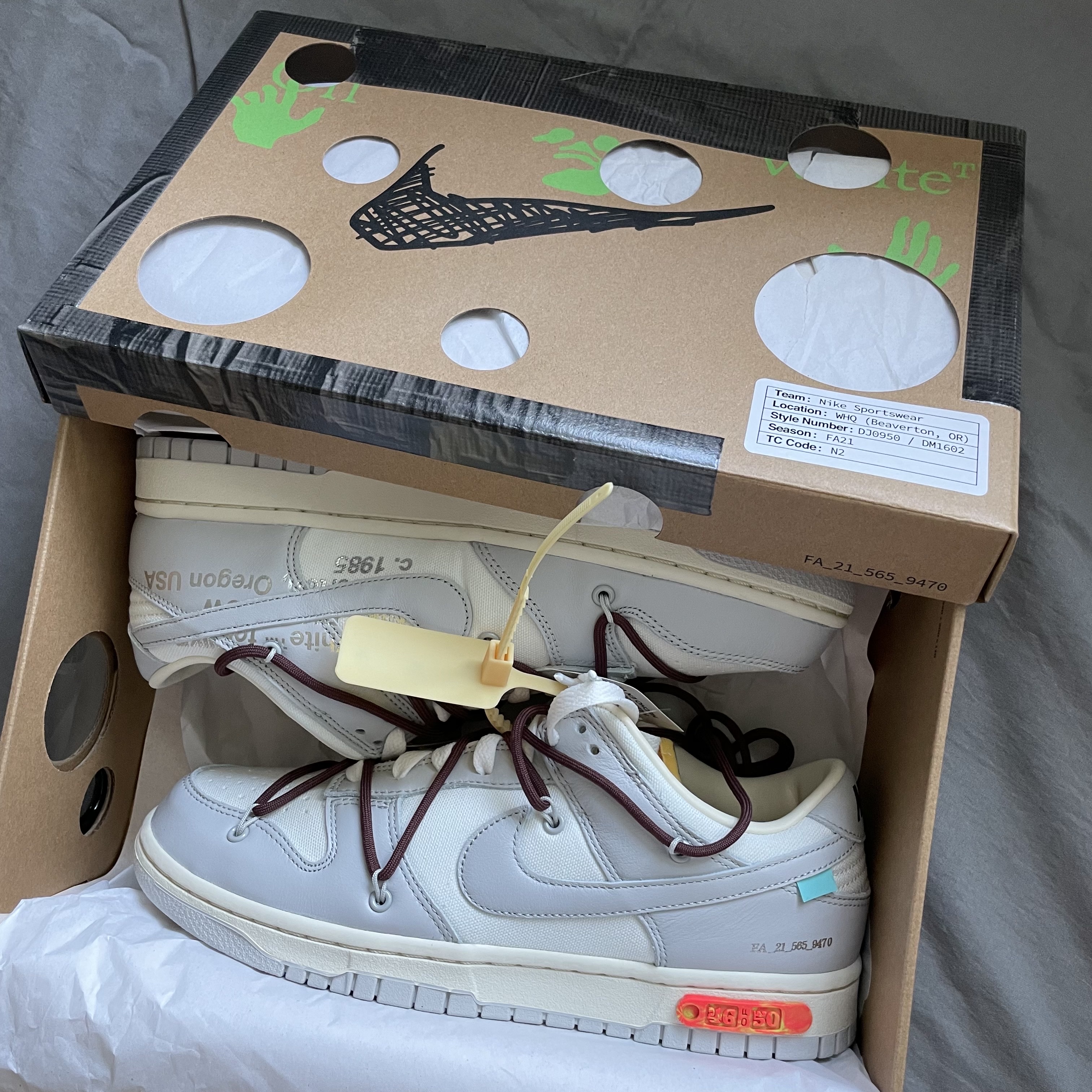Nike x Off-White Dunk Low The 50 - Lot 46 착용 스타일 - 3
