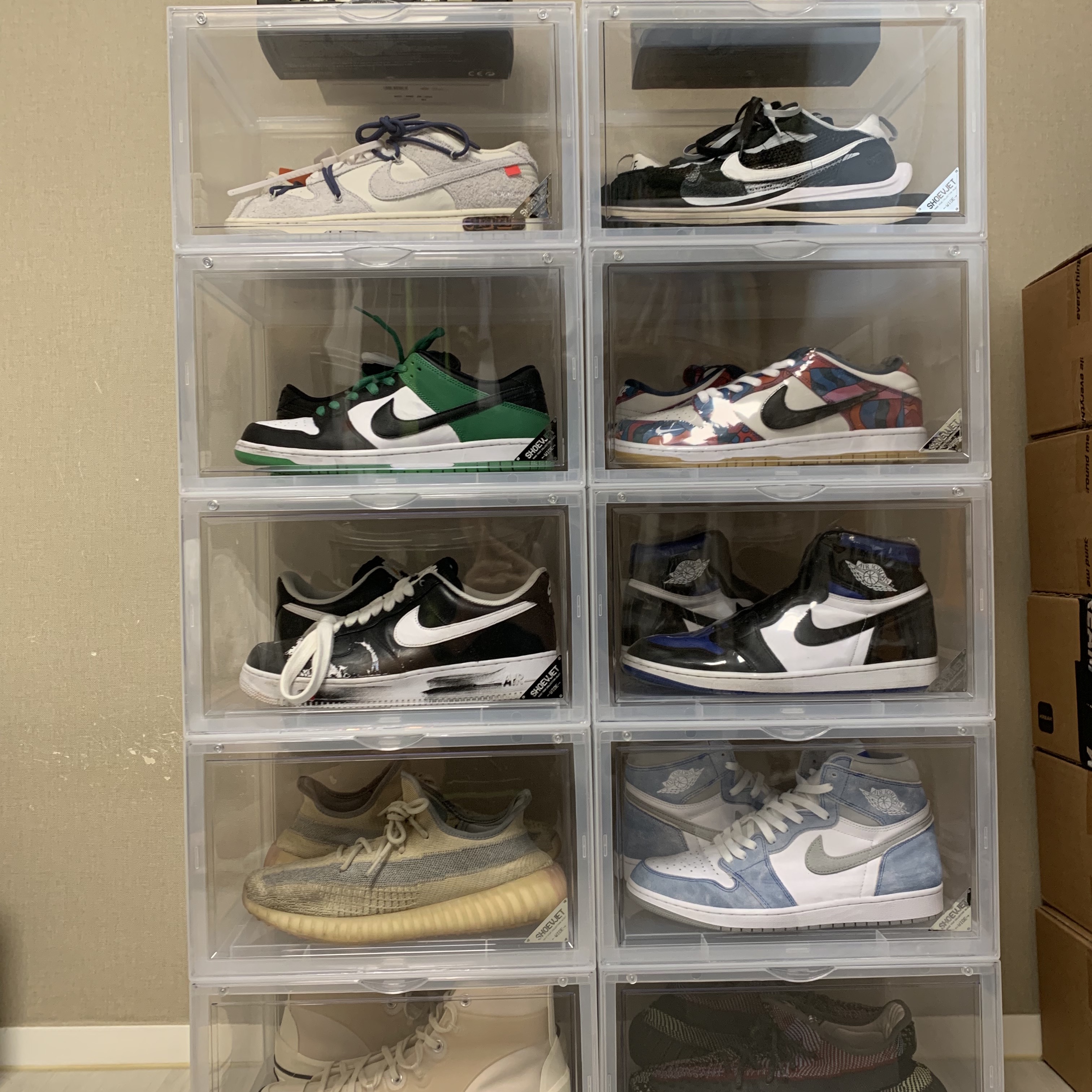 Nike x Off-White Dunk Low The 50 - Lot 18, Nike x Sacai VaporWaffle Black White 착용 스타일