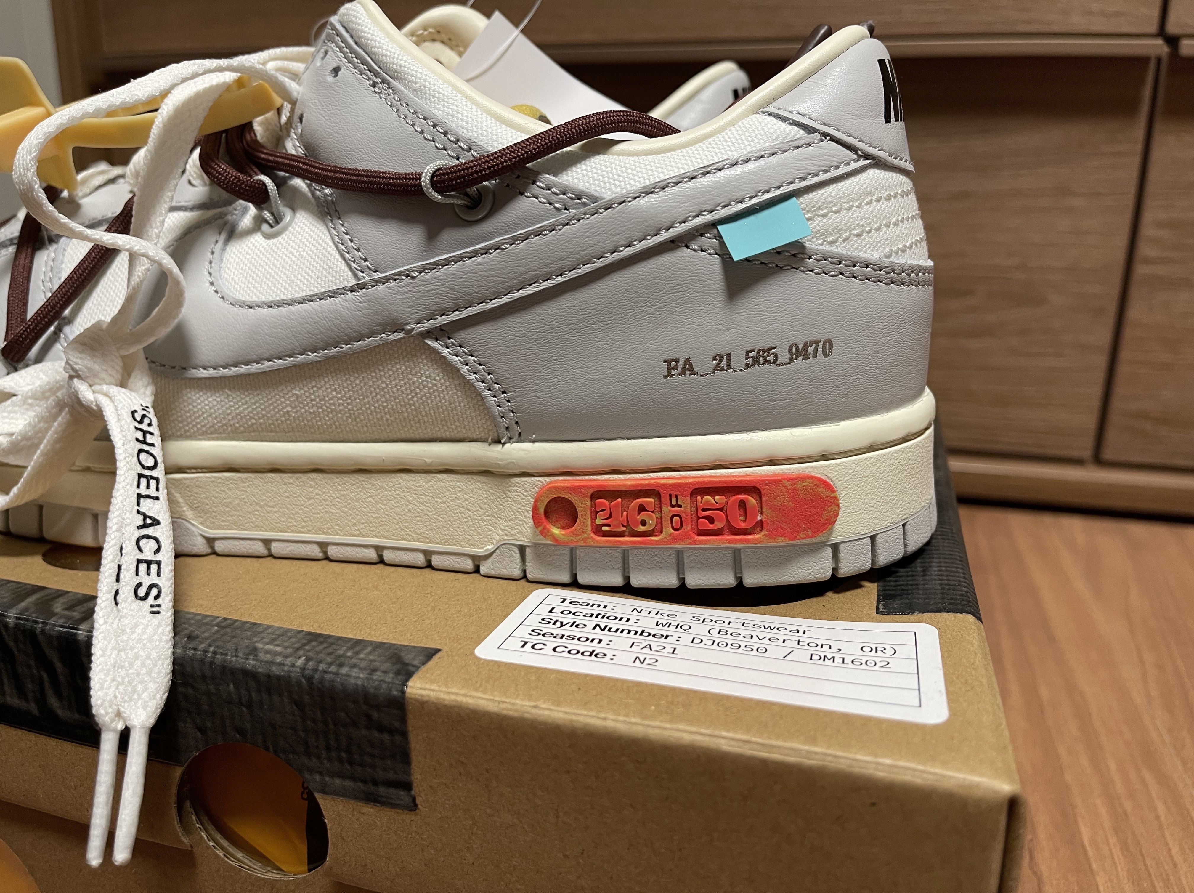 Nike x Off-White Dunk Low The 50 - Lot 46 착용 스타일 - 2