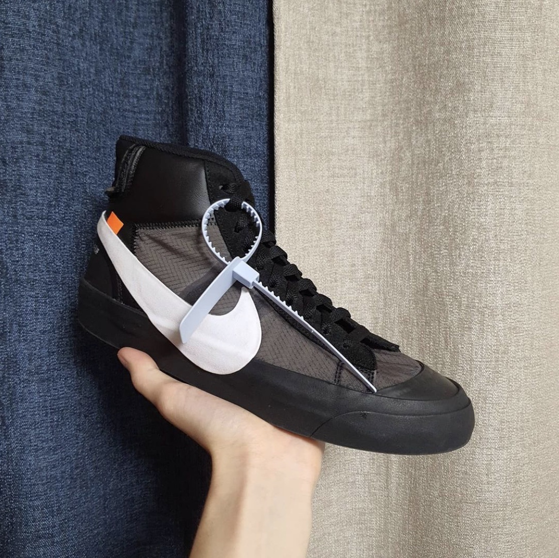 Nike x Off-White Blazer Mid Grim Reaper Black 착용 스타일